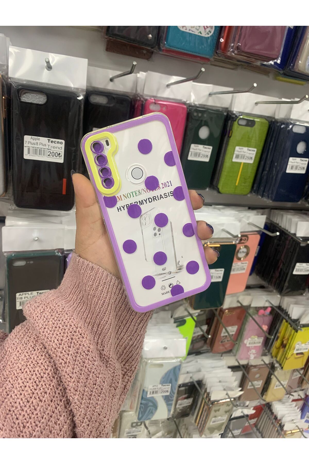 TECNOTREND Redmi Note 8 puantiyeli şeffaf silikon kılıf