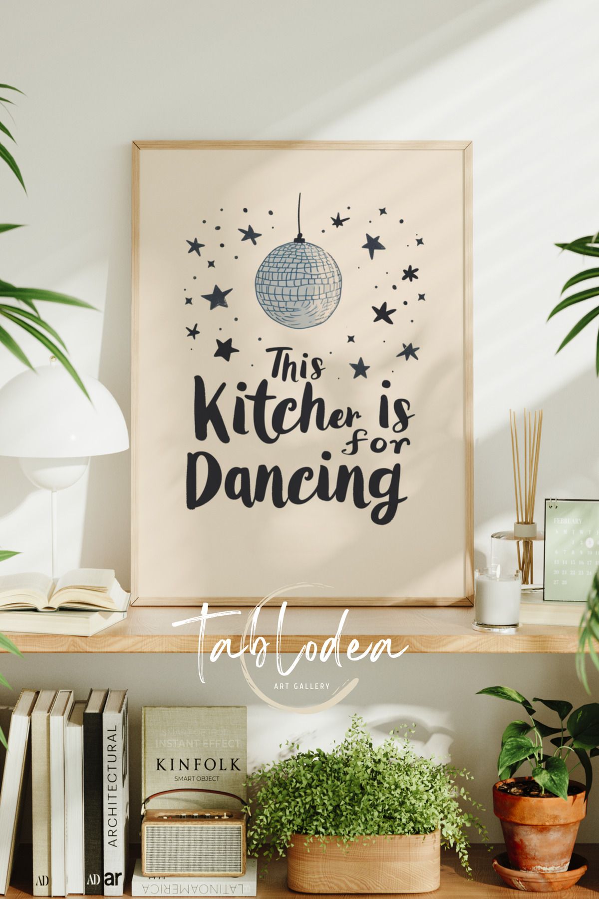 tablodea Modern Mutfak Dekoru Çerçeveli Poster Tablo, Minimalist Yazılı Dekoratif Bohem Mutfak Tablosu