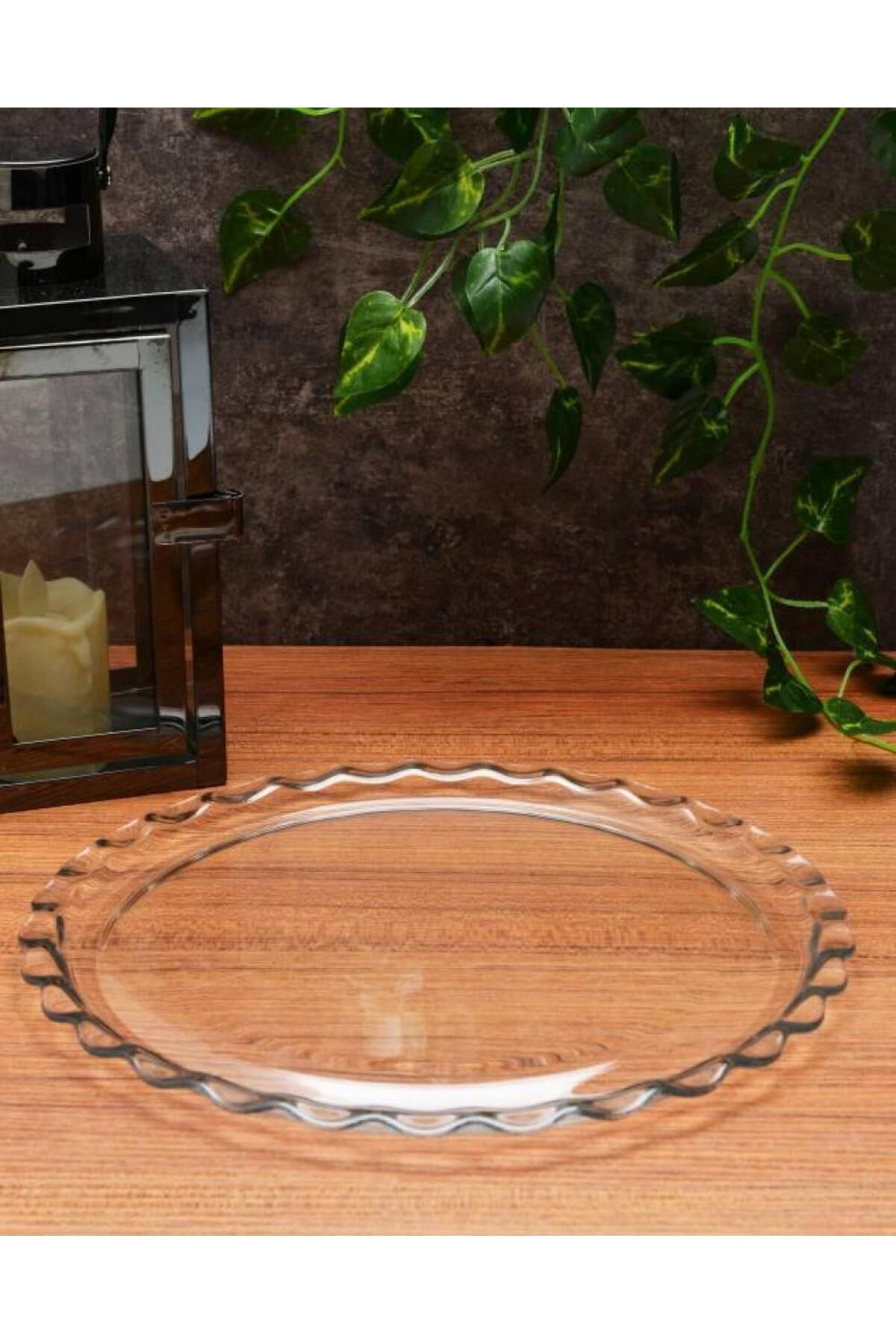 Home Petite Patisserie Cam Servis Tabağı Sunumluk Büyük Pasta Tabağı