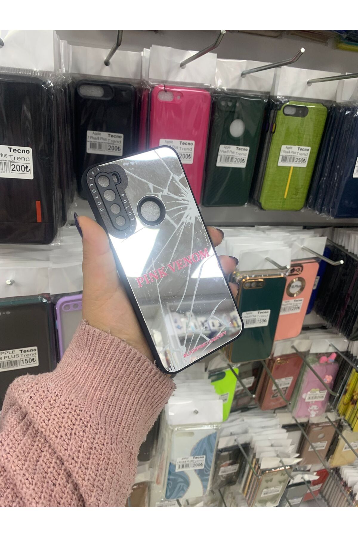 TECNOTREND Redmi Note 8 3d grafity desenli aynalı silikon kılıf