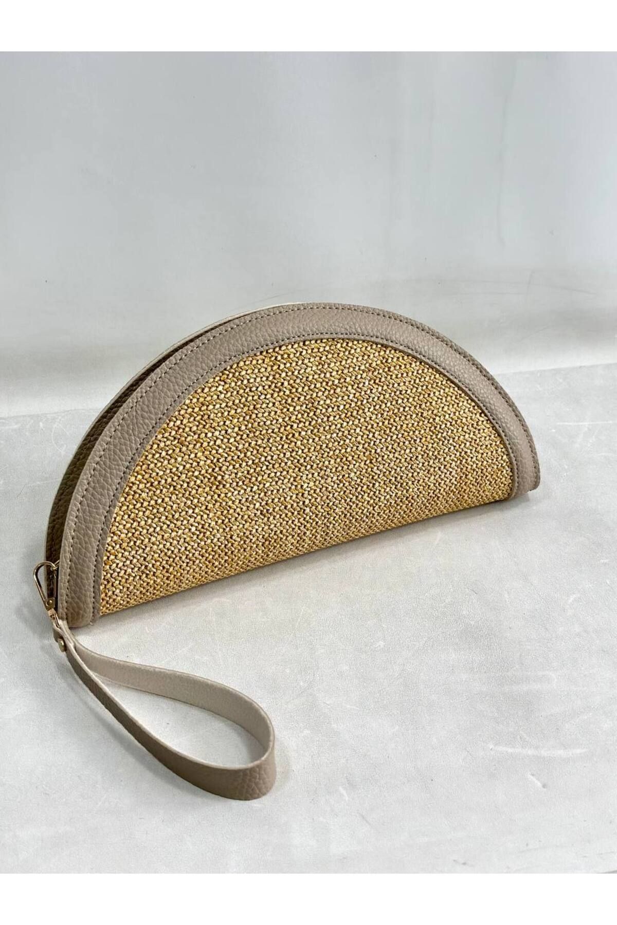 My Easy Shop Kadın Çanta Yazlık Hasır Clutch Atlas