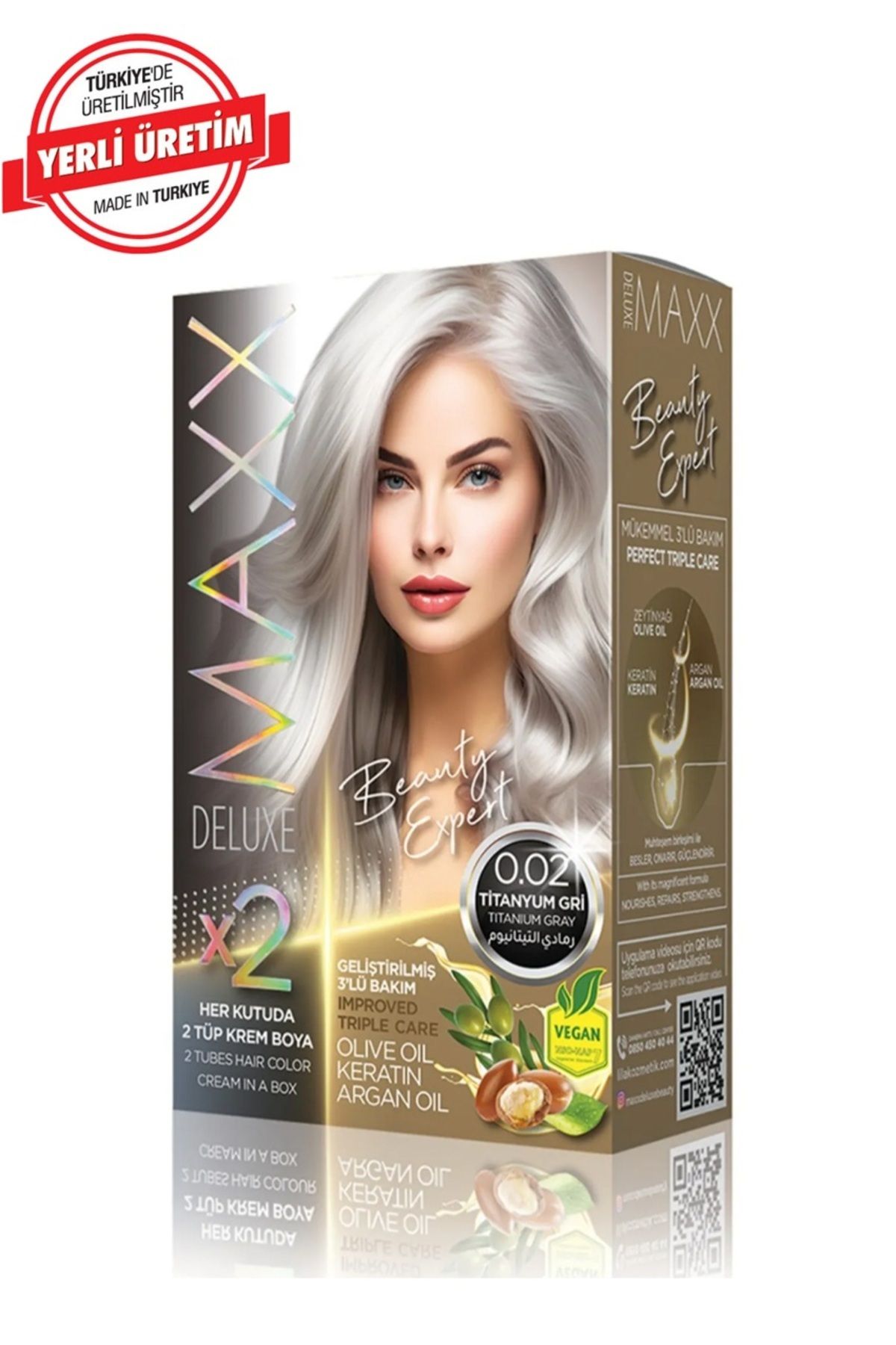 MAXX DELUXE BEAUTY Keratinli Saç Boya Seti 2 Tüp + 2 Oksidan 34 Harika Renk Seçeneği
