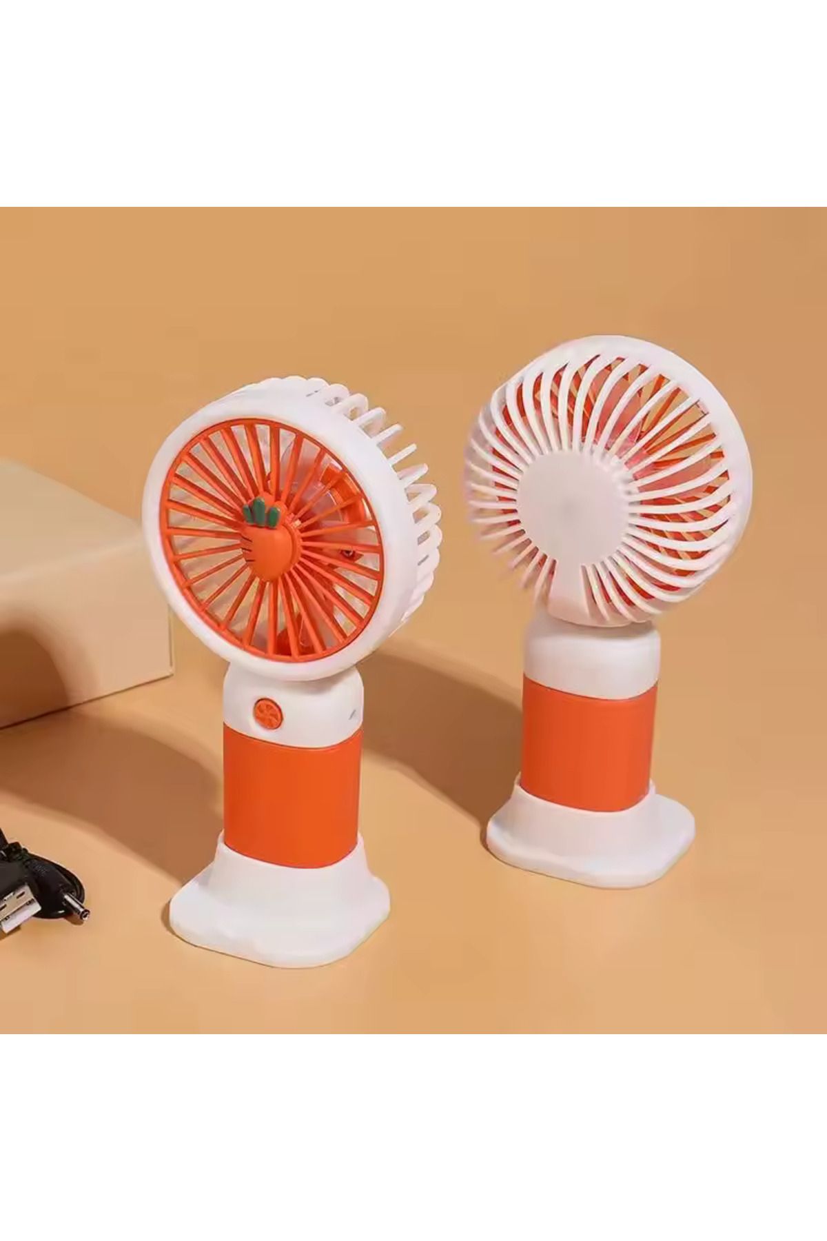 Deppo Trend Masaüstü Ev/Ofis/Elde Kullanım için Uygun Figürlü Şarj Edileblir Vantilatör Serinletici Soğutucu Fan