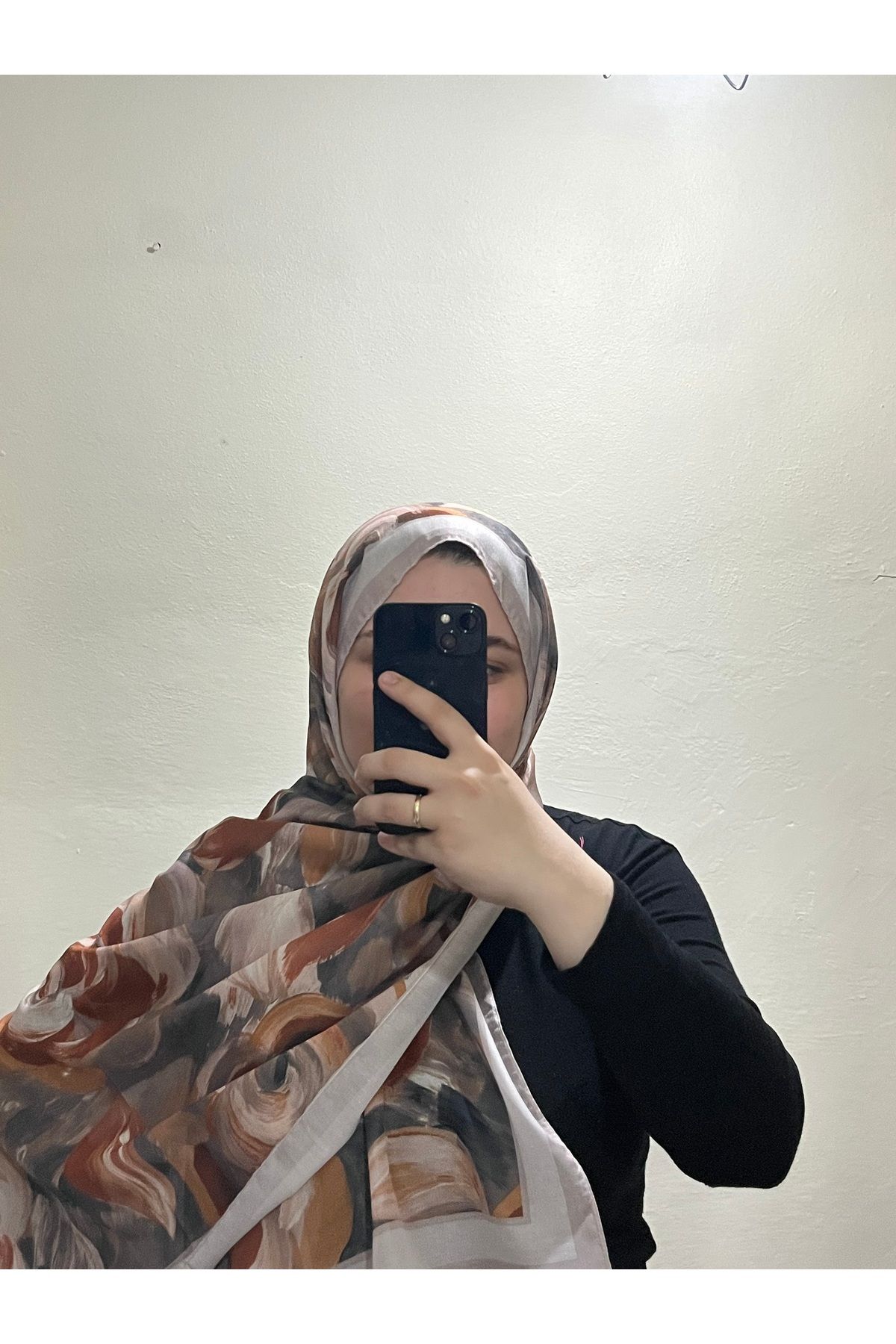 BOUTİCON Kokulu Krem-Tarçın Çiçek Desenli Soft Pamuklu Şal 75x180
