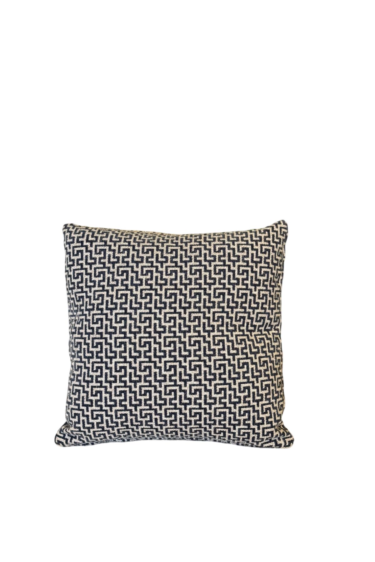 ESM Home Geometrik Siyah Desenli Kırlent Kılıfı 45x45