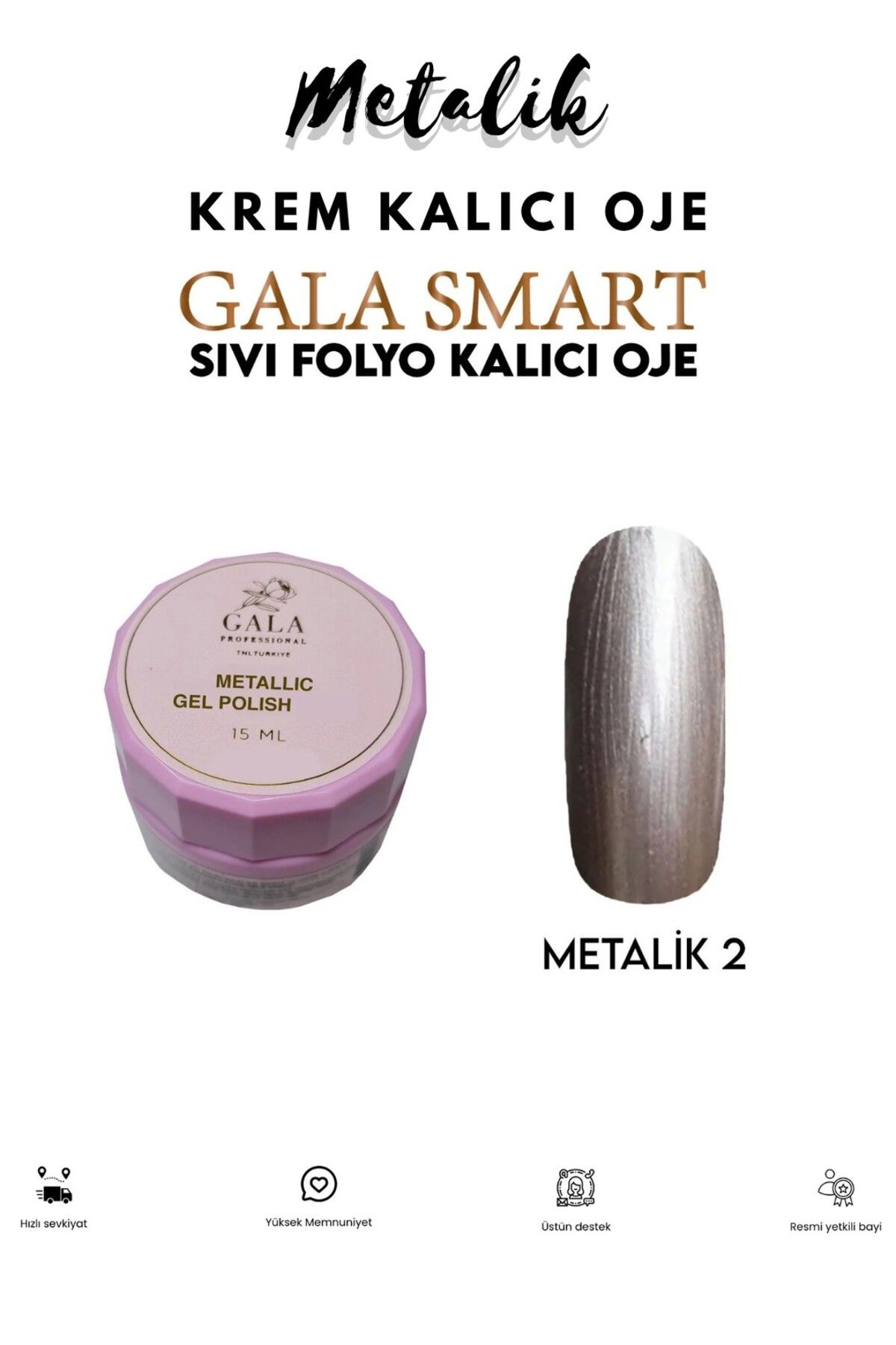 gala smart Metalik Sıvı Folyo Krem Kalıcı Oje