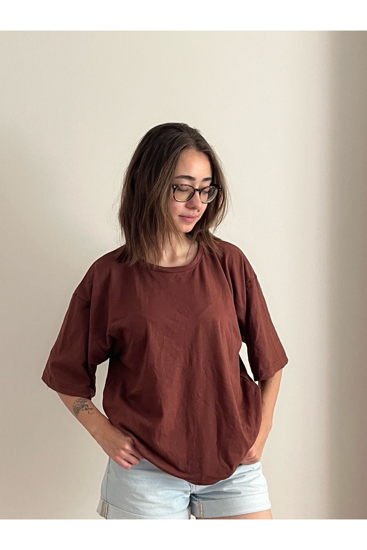 TRENDPUNKY DÜZ RENK BASİC OVERSİZE T-SHİRT