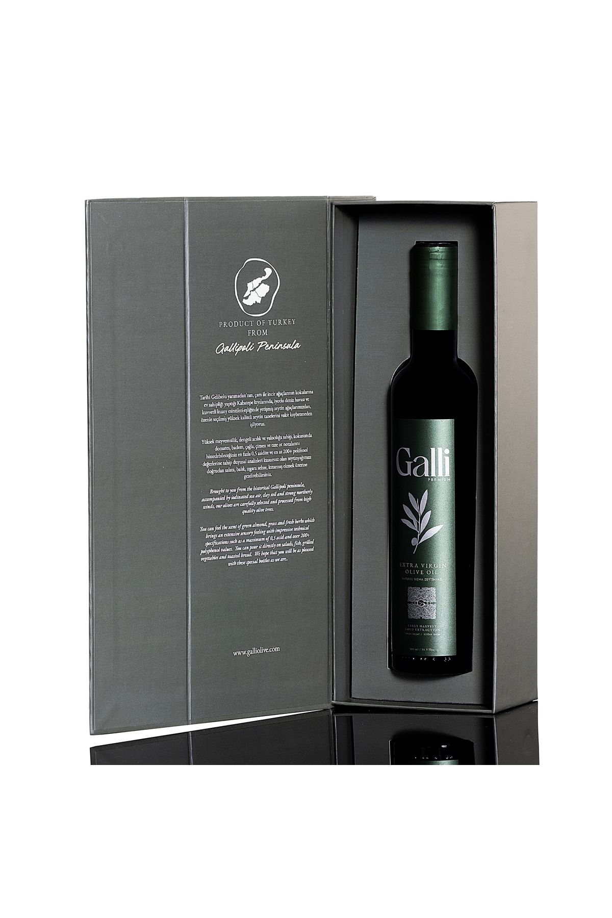 GALLİ Galli Premium Soğuk Sıkım Natürel Sızma Zeytinyağı 500 ml Premium Kutu