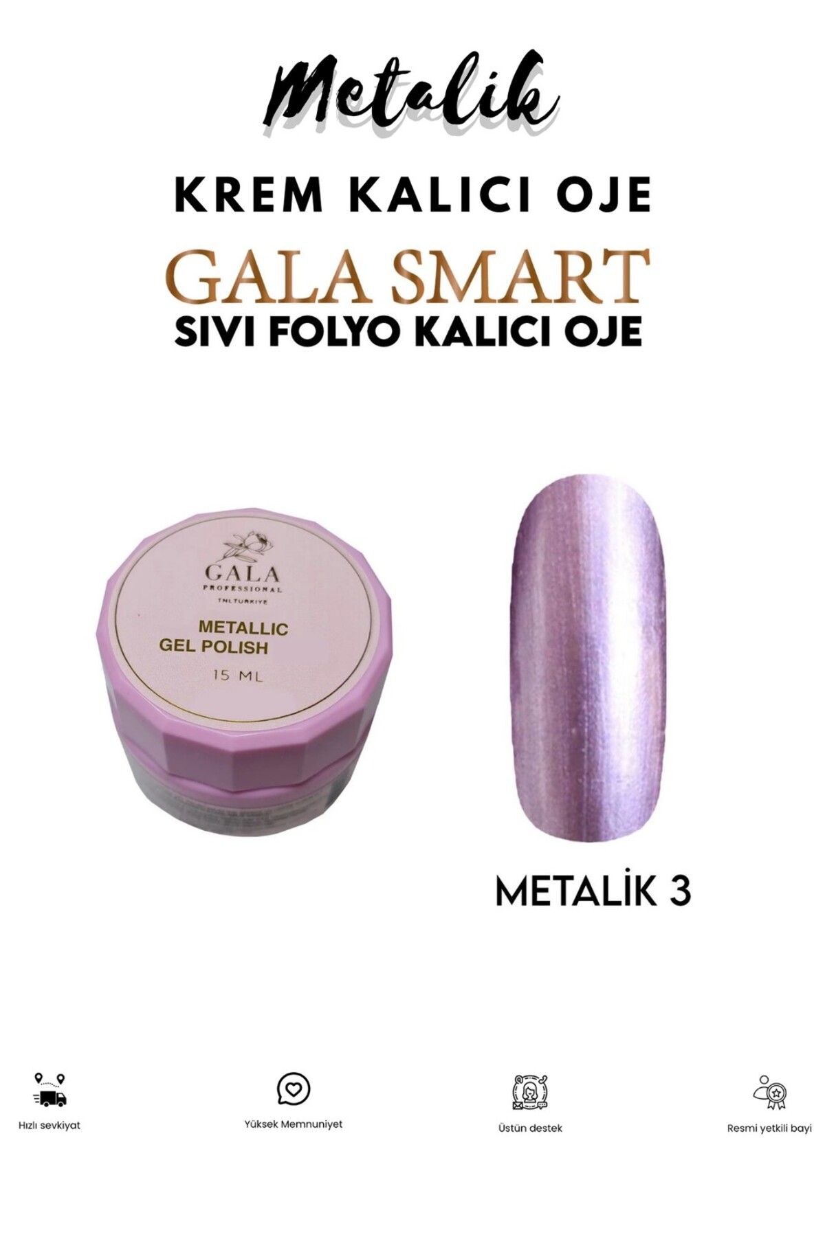 gala smart Metalik Sıvı Folyo Krem Kalıcı Oje