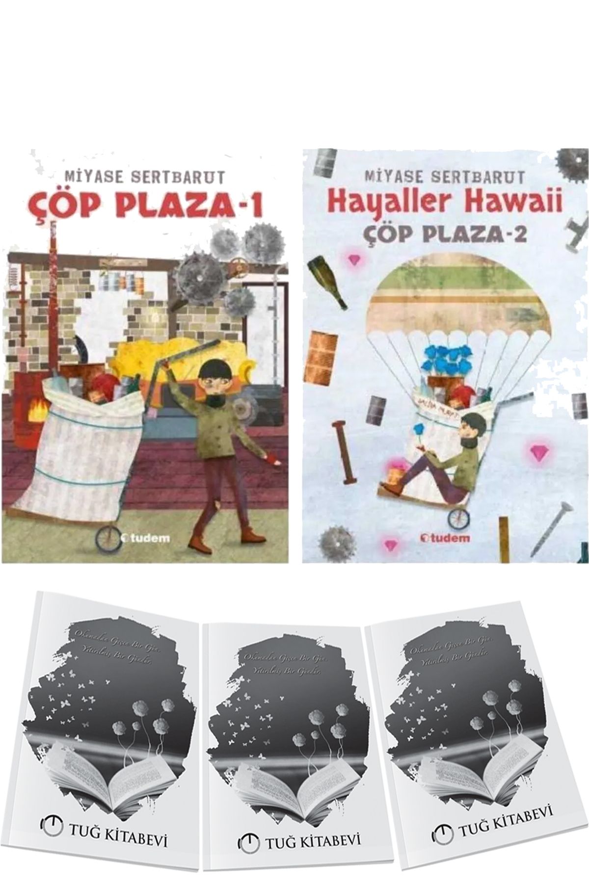 Tudem Yayınları Çöp Plaza 1 ve Çöp Plaza 2 Hayaller Hawaii 2li Set Miyase Sertbarut + Hediyeli