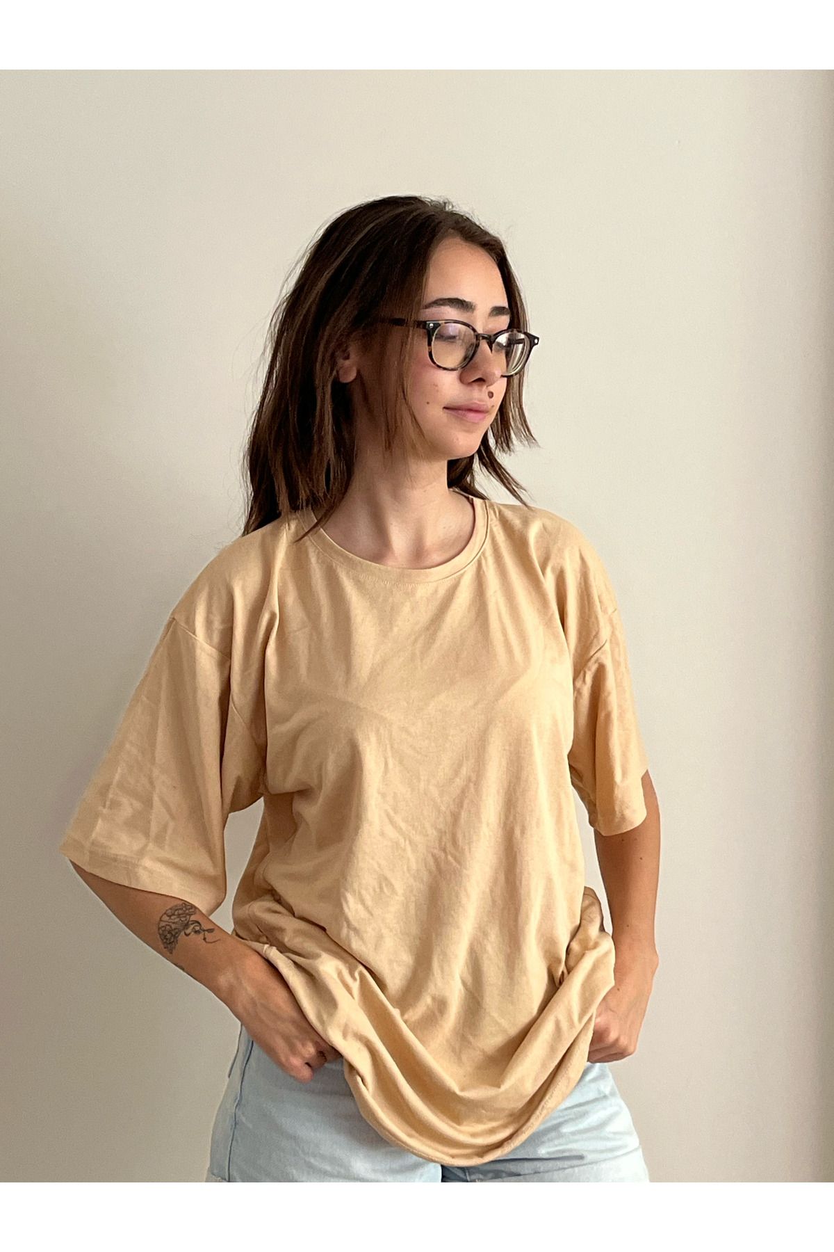 TRENDPUNKY DÜZ RENK BASİC OVERSİZE T-SHİRT