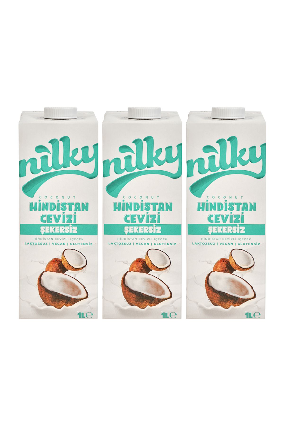NİLKY Nilky Şekersiz Hindistan Cevizi Sütü Glütensiz Bitkisel Bazlı Laktosuz Vegan3x1 lt