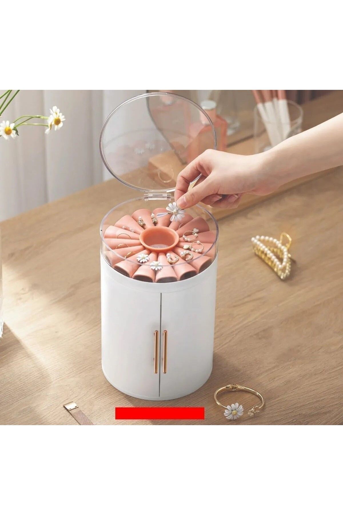 NovaBox Lüks Çekmeceli Takı Organizeri Kutusu Kapaklı Aksesuar Takı Mücevher Düzenleyici