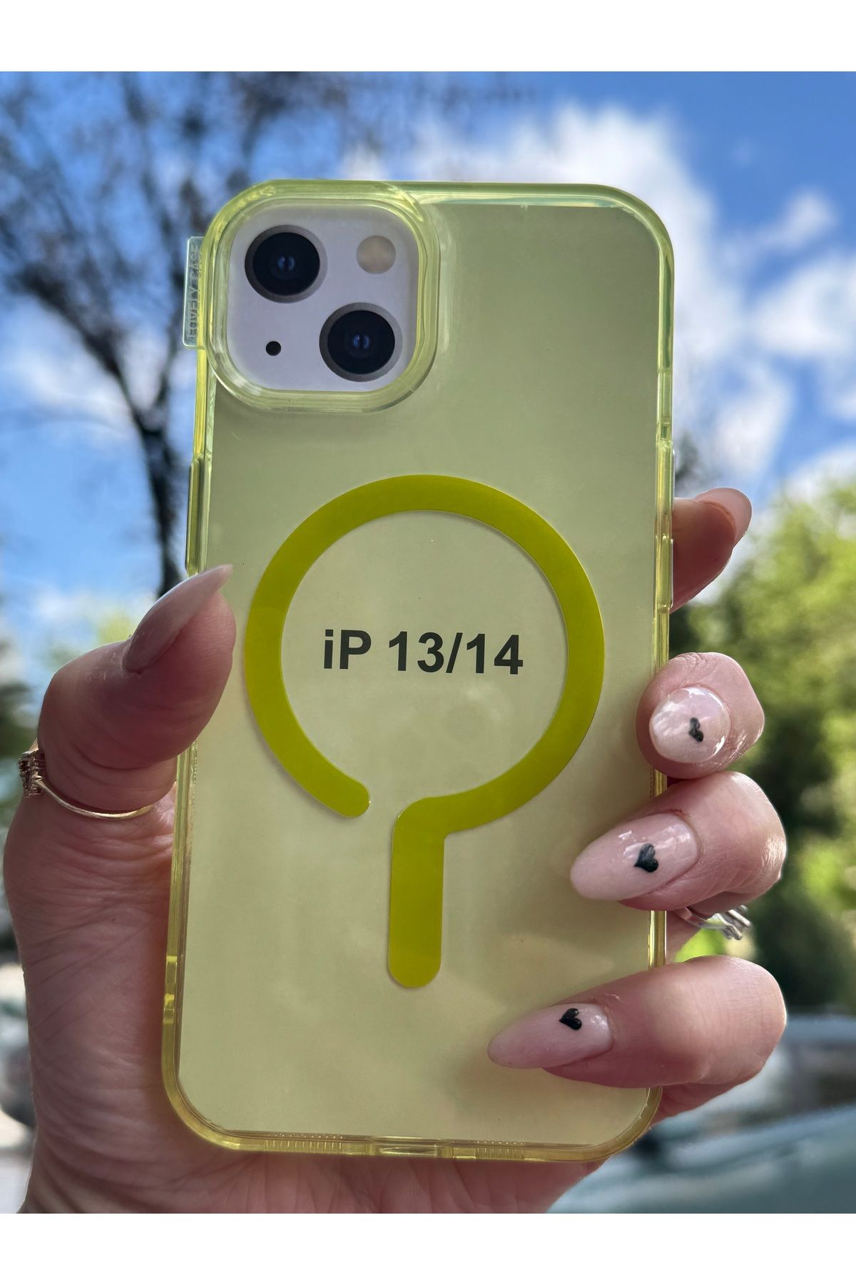 DÜNYA AKSESUAR iPhone 13 uyumlu renkli şeffaf megsafe şarj tam koruma sert silikon kılıf