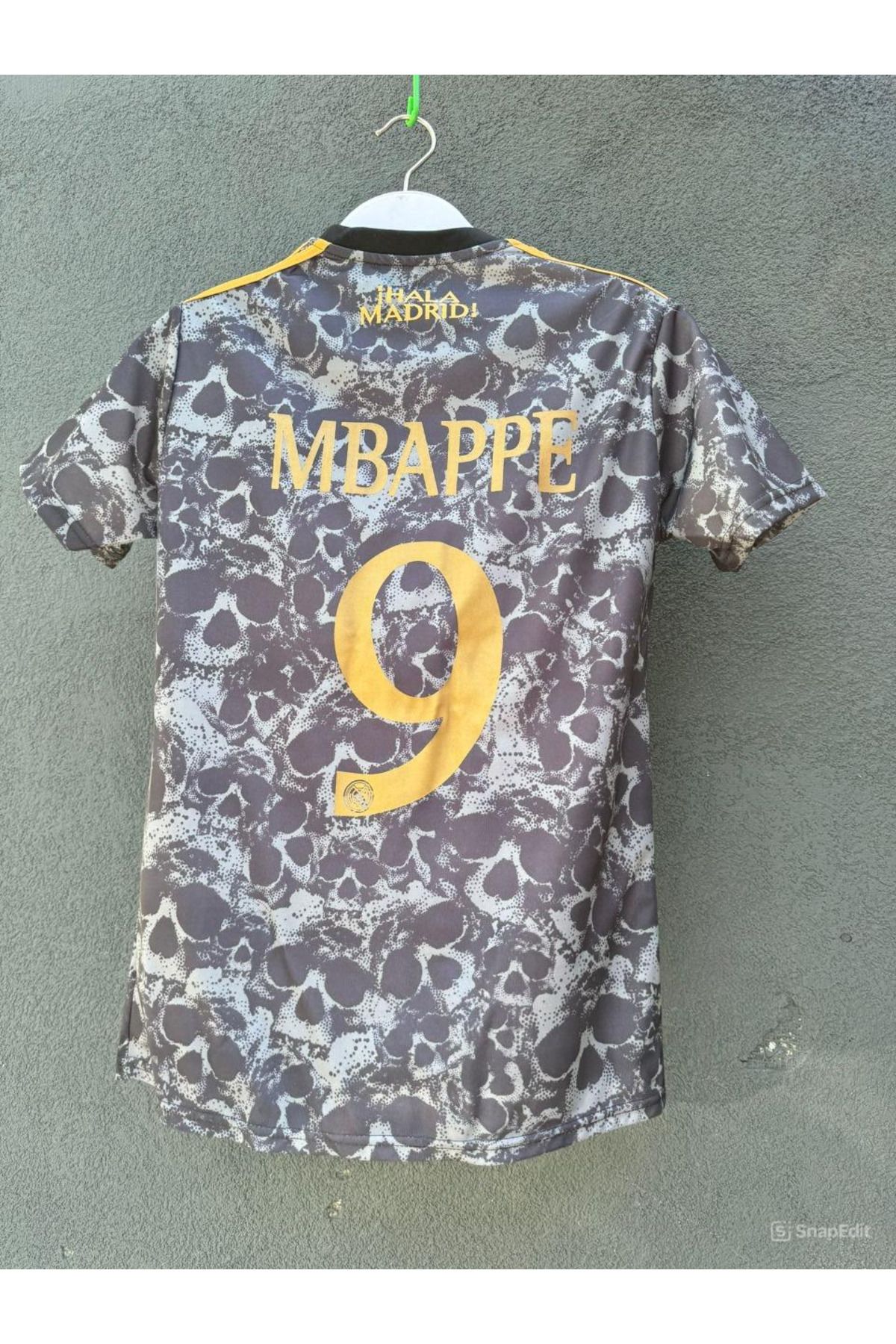 Lion Spor R'eal M'adrid 2023/24 Yeni Sezon K'ylian M'bappe Özel Kuru Kafa Desenli Forması
