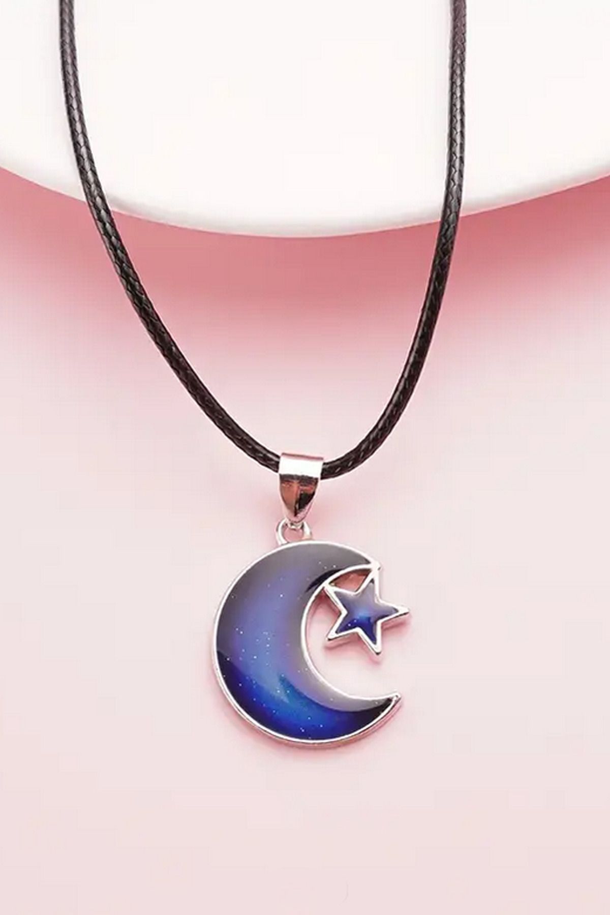 ZEYZON Renk Değiştiren Ay-Yıldız His Kolyesi - Erkek, Kadın, Unisex Ruh Hali Kolyesi