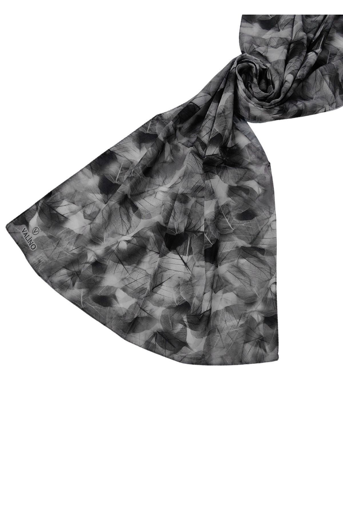 mim eşarp Valino Vual Twill Fular 45x110 cm - Yaprak Desenli, Hafif ve Nefes Alabilir Şal