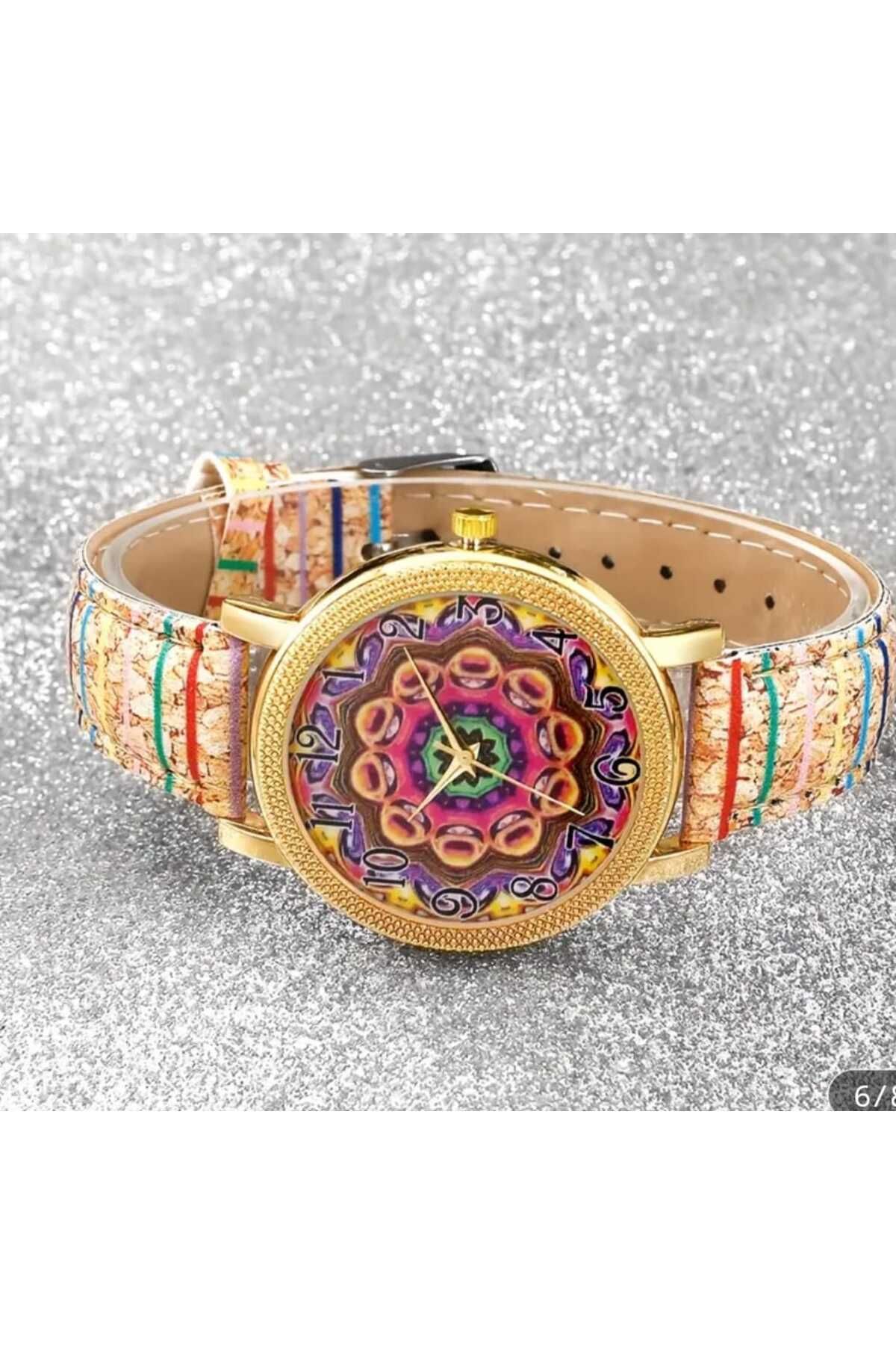 rose moda Kadın Yeni Retro Bohemian Tarzı PU Deri Kayışlı Kuvars Saat