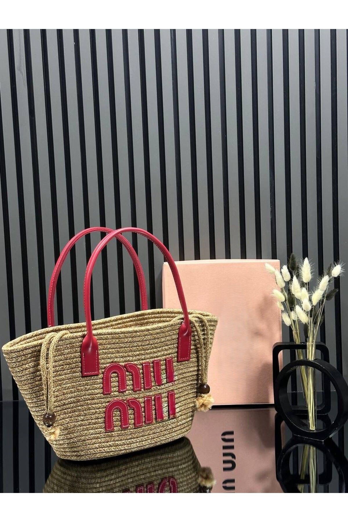 LEAUDER WOMEN KADIN TORBALI BÜZGÜLÜ HASIR ÇANTA