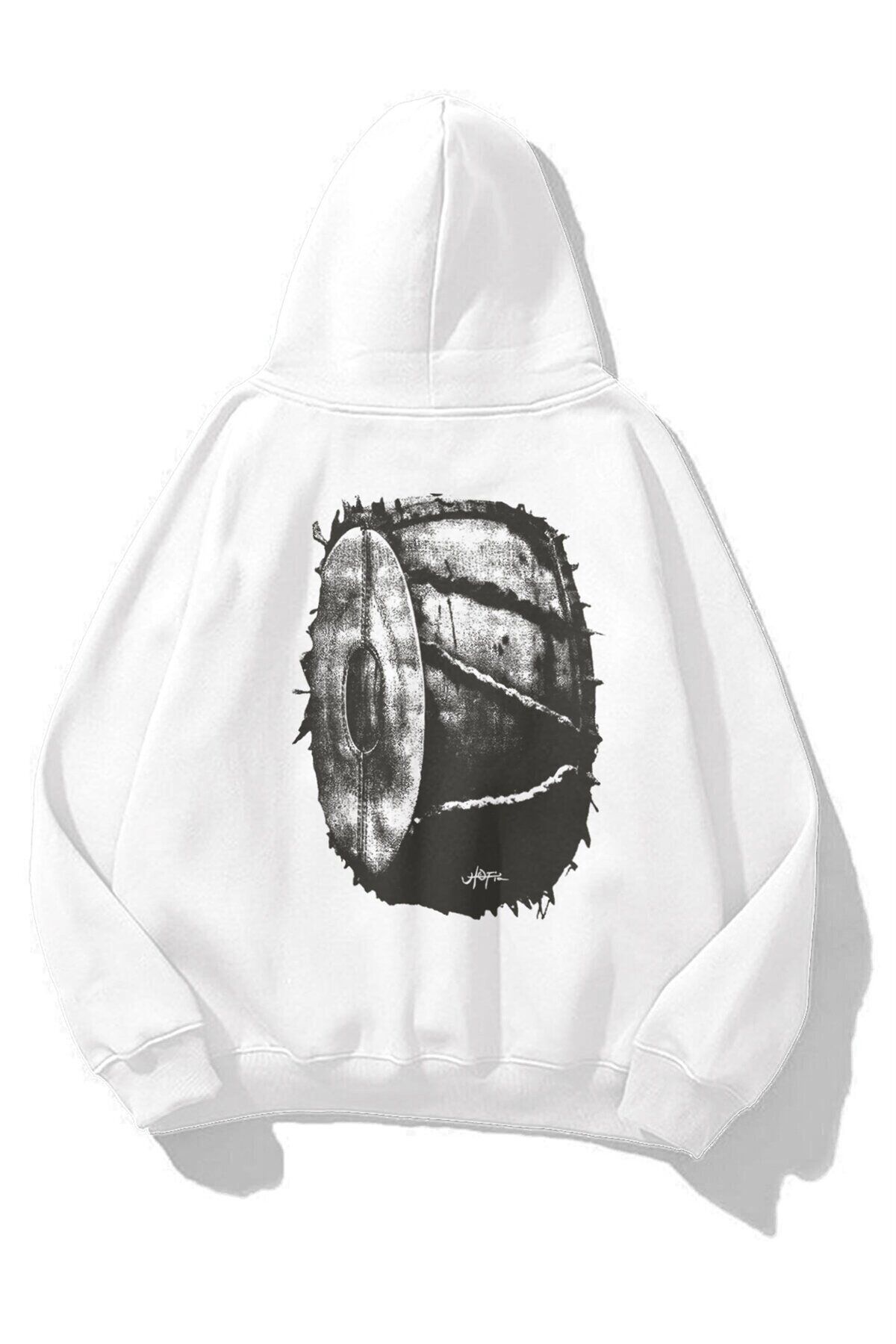 Boi Unisex Utopia Wheel Travis Scott Sweatshirt Hoodie Beyaz