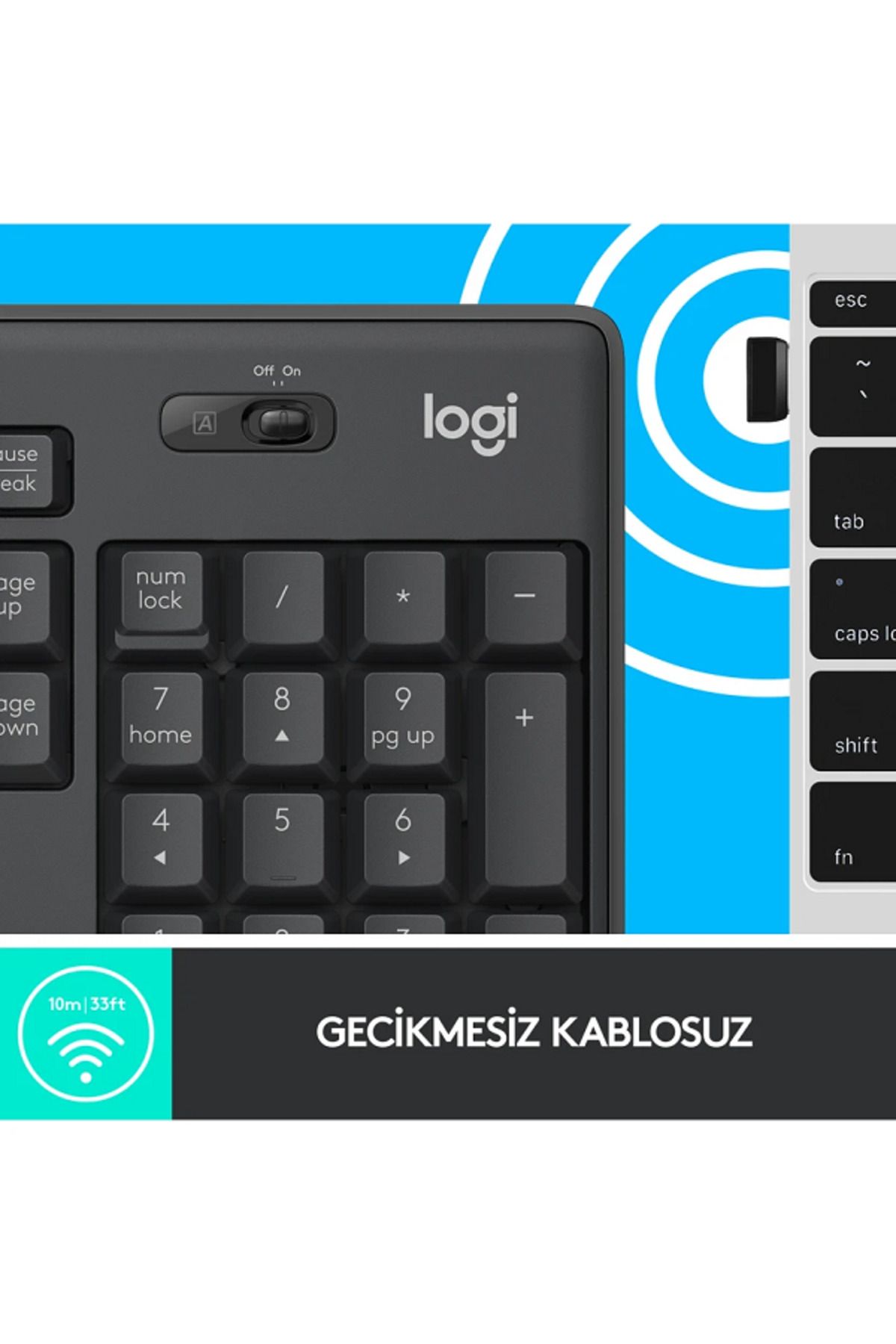 ETK TEKNOLOJİ MK295 Sessiz Kablosuz Türkçe Klavye Mouse Seti - Siyah