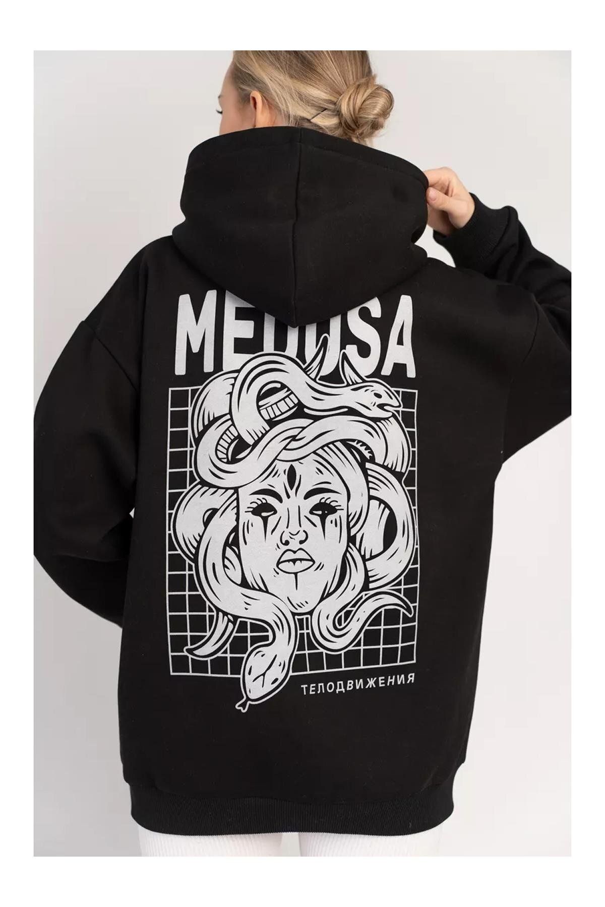 Boi Unisex Medusa Sweatshirt Siyah