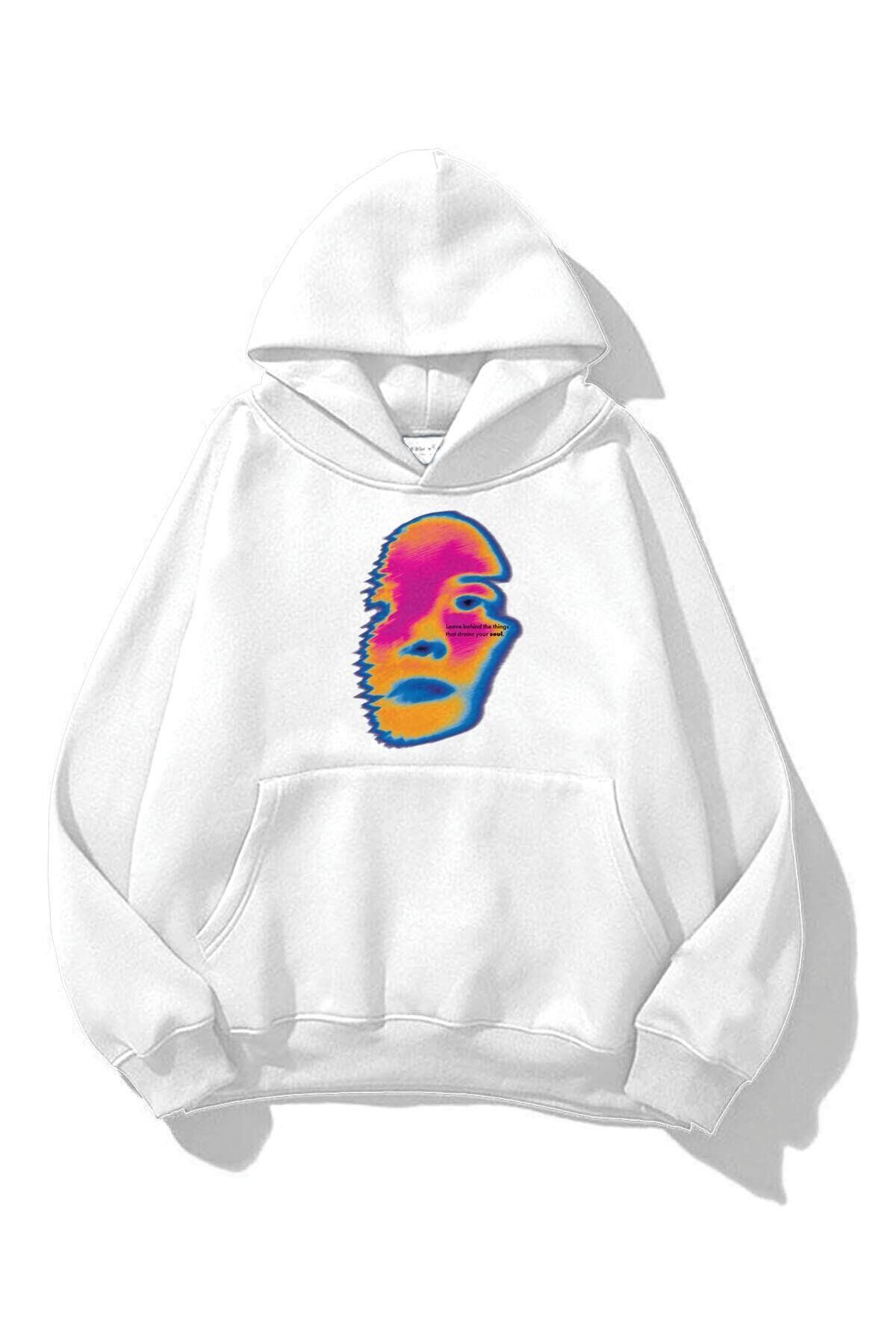 Boi Unisex Leave Behind Sweatshirt Beyaz
