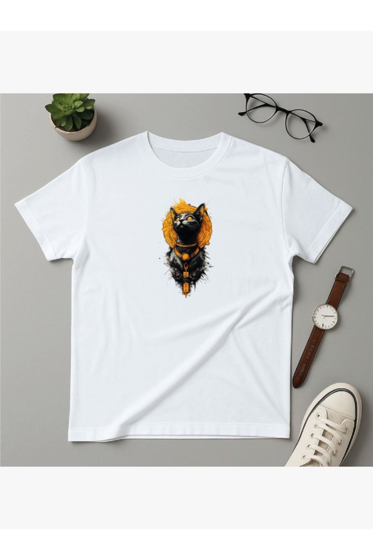 Artwen Kedi Baskılı Regular Fit Tişört