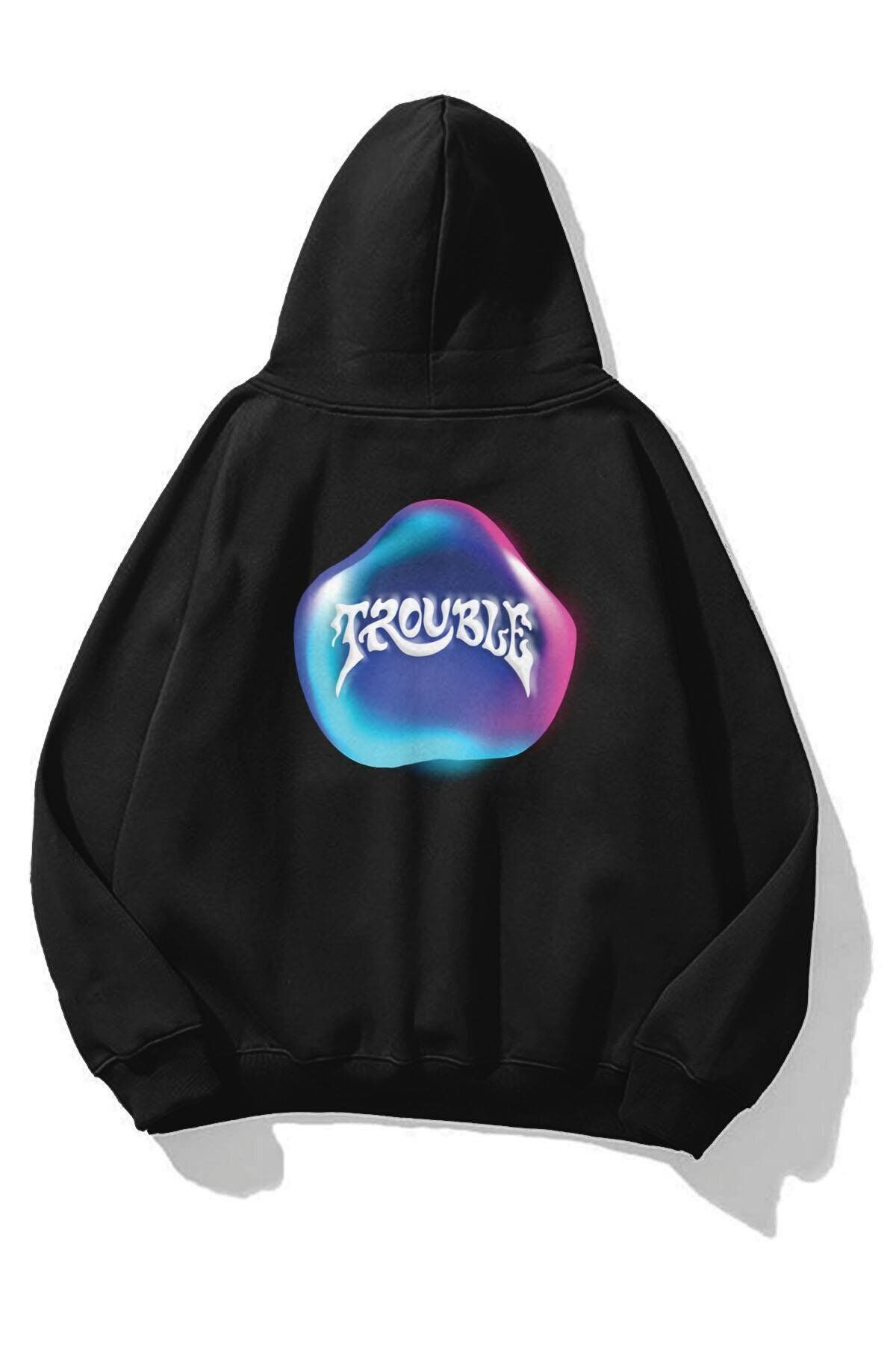 Boi Unisex Trouble Sweatshirt Siyah