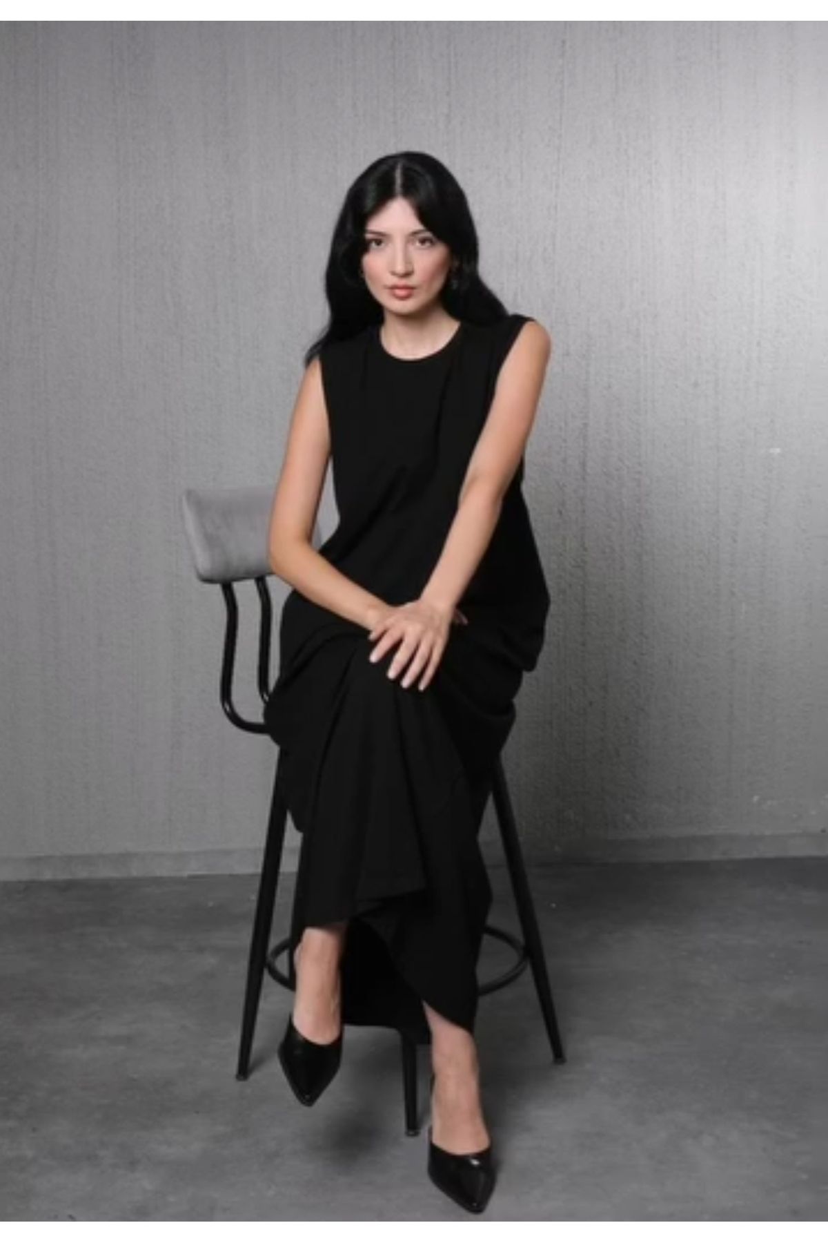 KSV Collection Siyah viskon içlik elbise