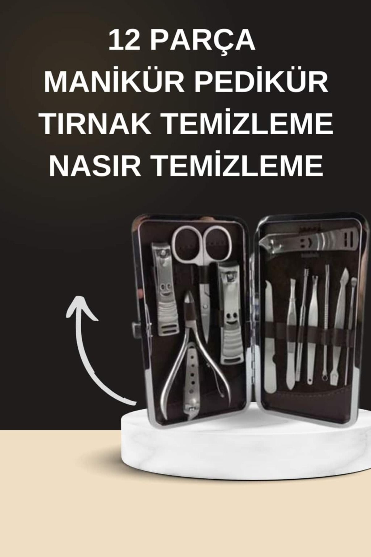 SAYARMARKT Elektrikli Manikür Pedikür Seti – 12 Parça İkili Set