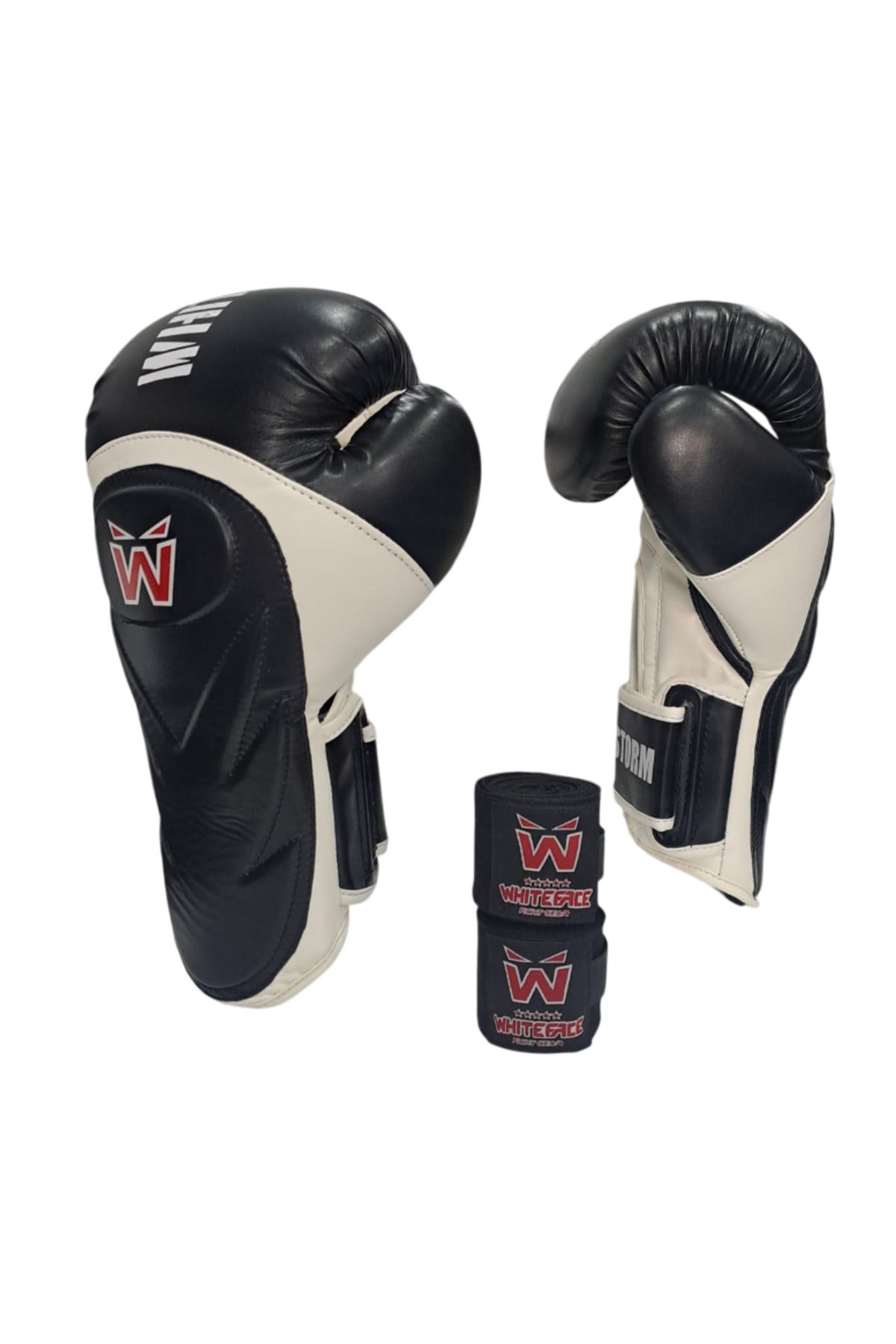 whiteface Boks Kickboks Muaythai Eldiveni Storm (10oz-12oz) + Bandaj Set