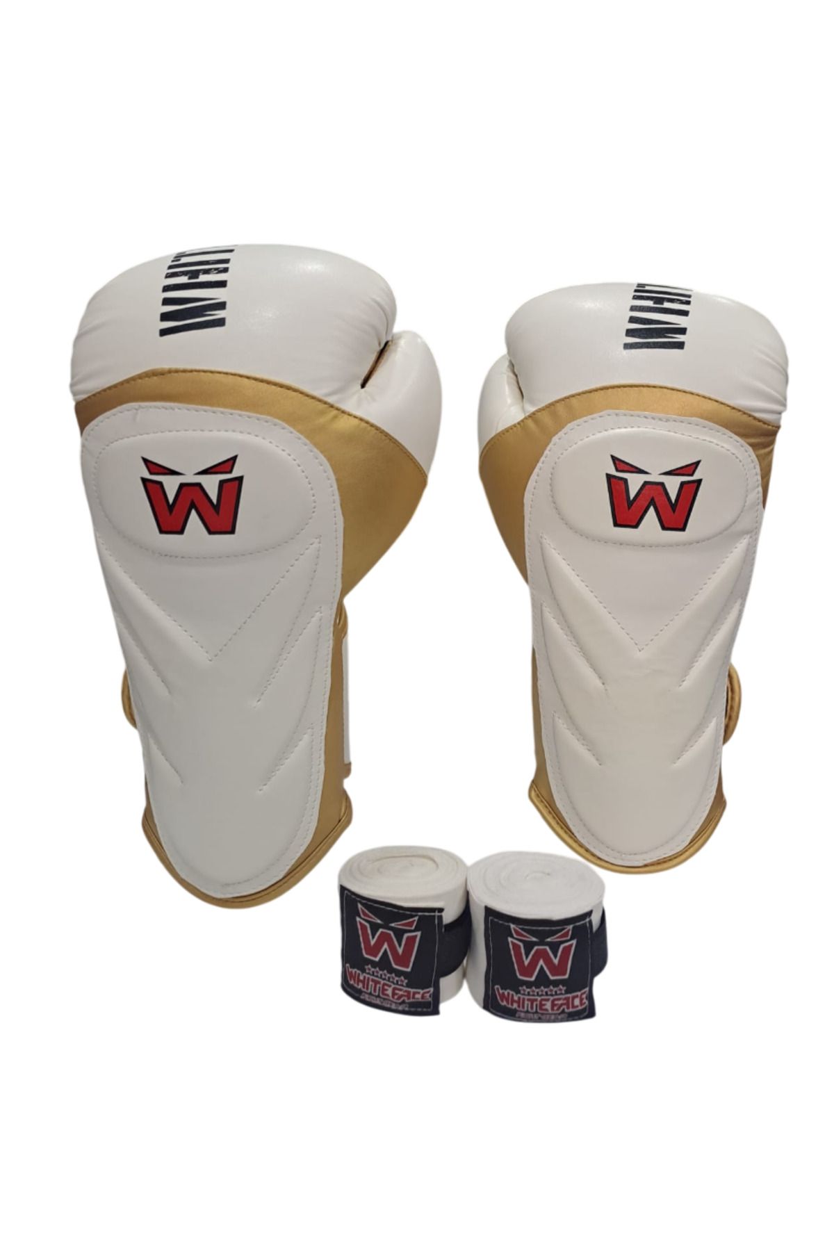 whiteface Boks Kickboks Muaythai Eldiveni Storm (10oz-12oz) + Bandaj Set