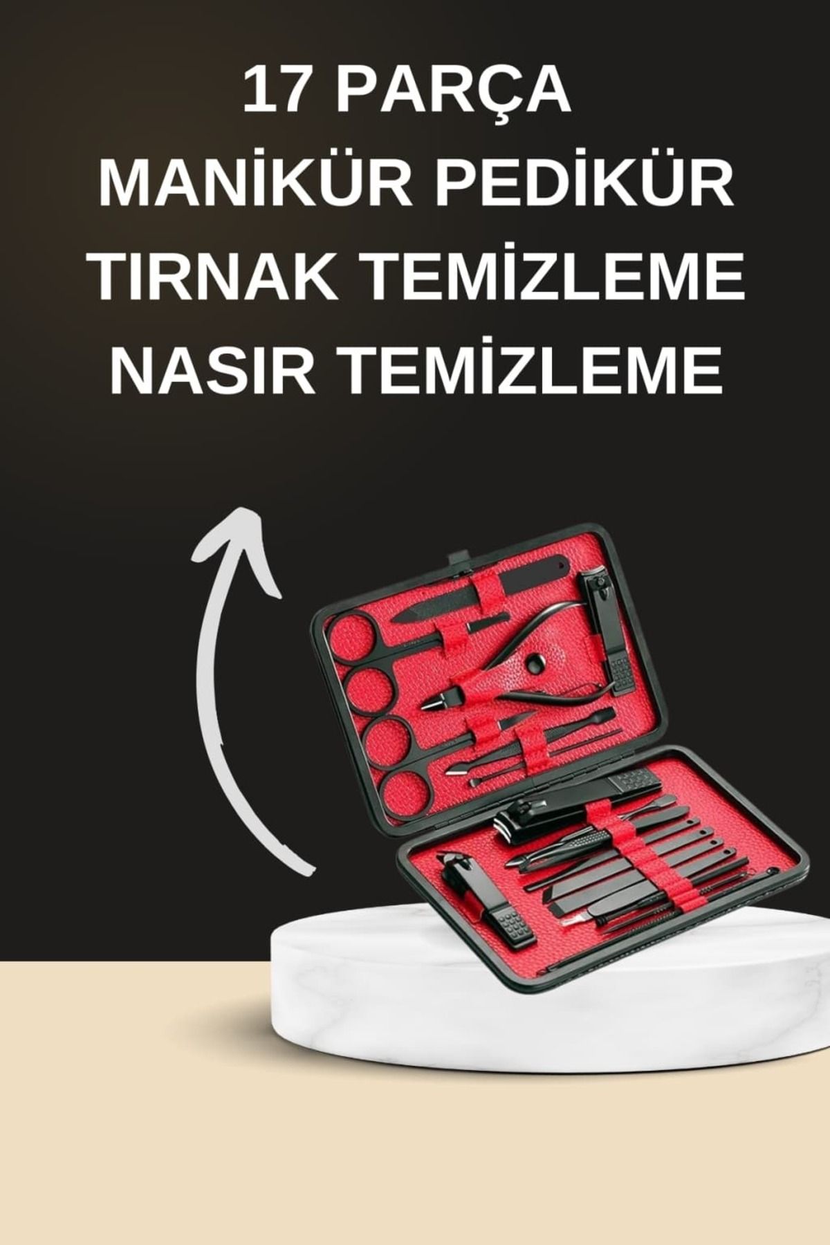 SAYARMARKT Manikür Pedikür Törpü Seti – Elektrikli 17 Parça