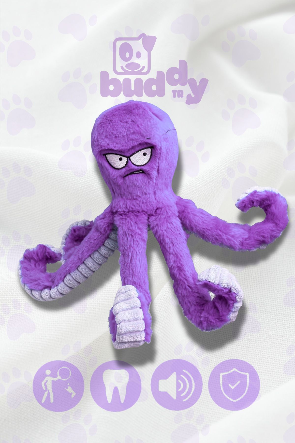 URBAN PAWS Mor Ahtapot Oyuncak – Ses ve Hışırtı ile Patili Dostlara Neşe! 🎉🐙