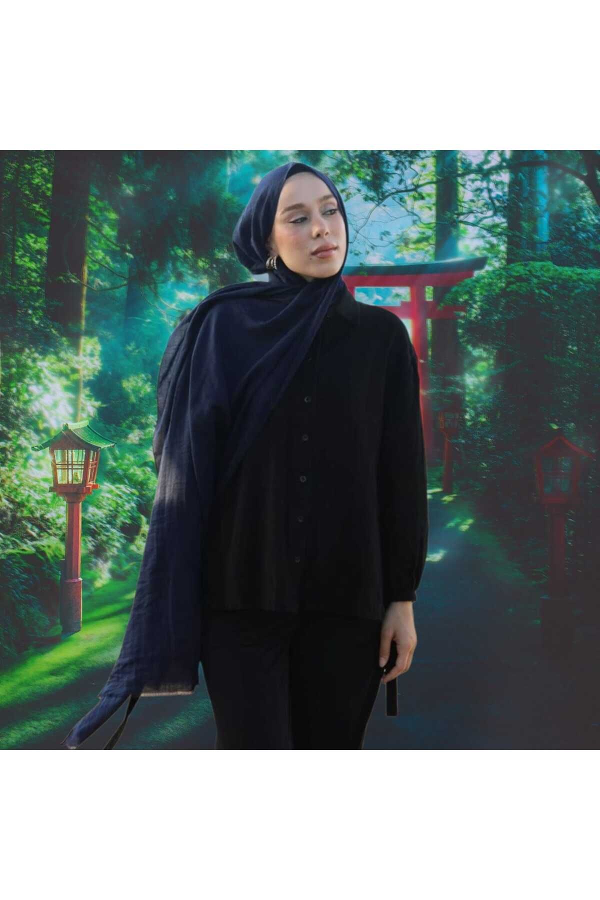 Freeista Lacivert Pamuk Şal Neo 250507081