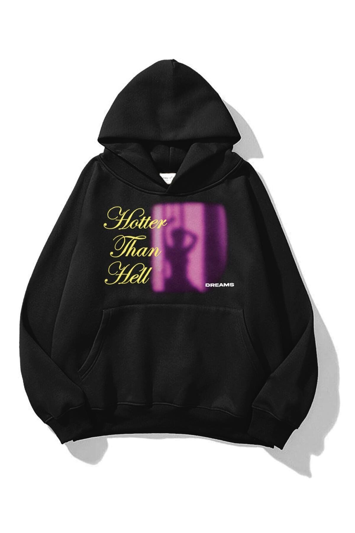 Boi Unisex Hotter Than Hell Sweatshirt Siyah