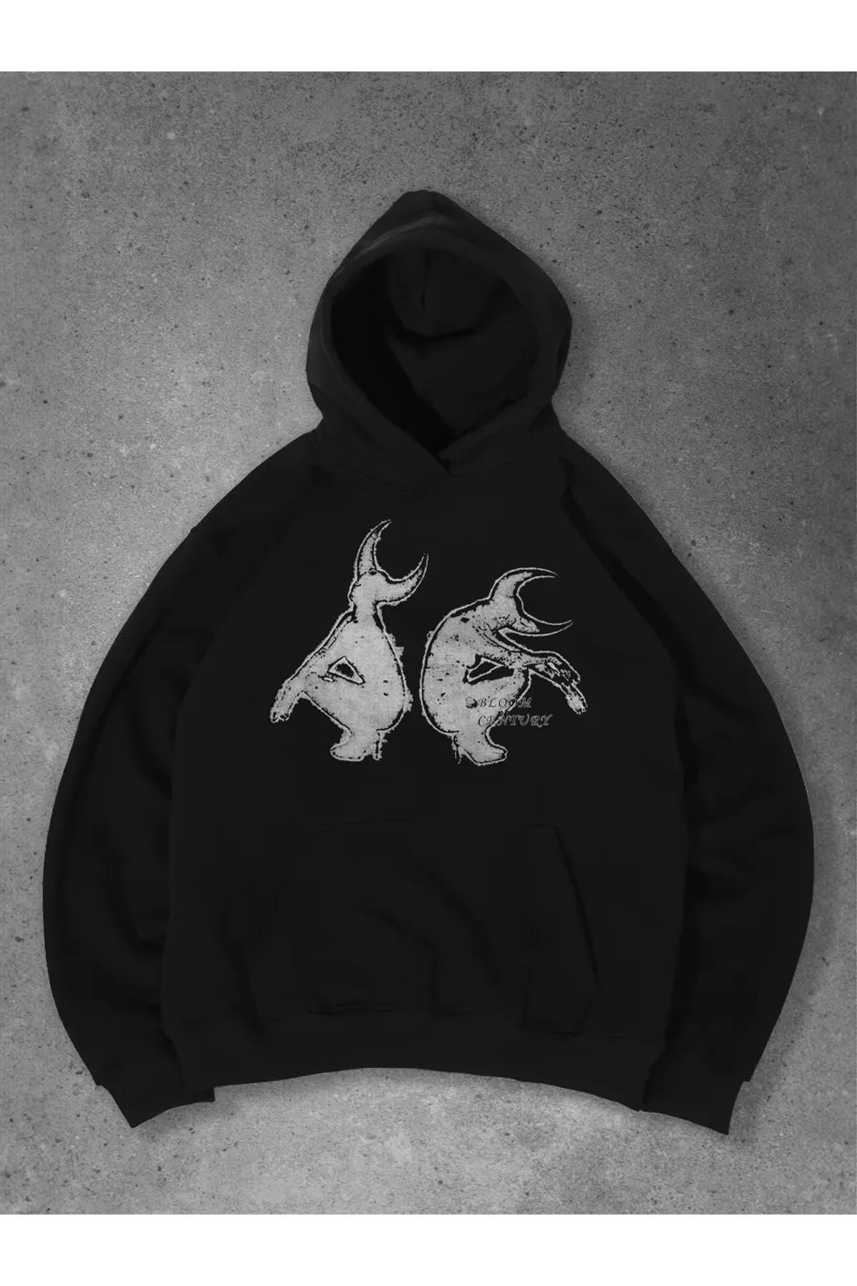 Boi Unisex Satans Sweatshirt Siyah