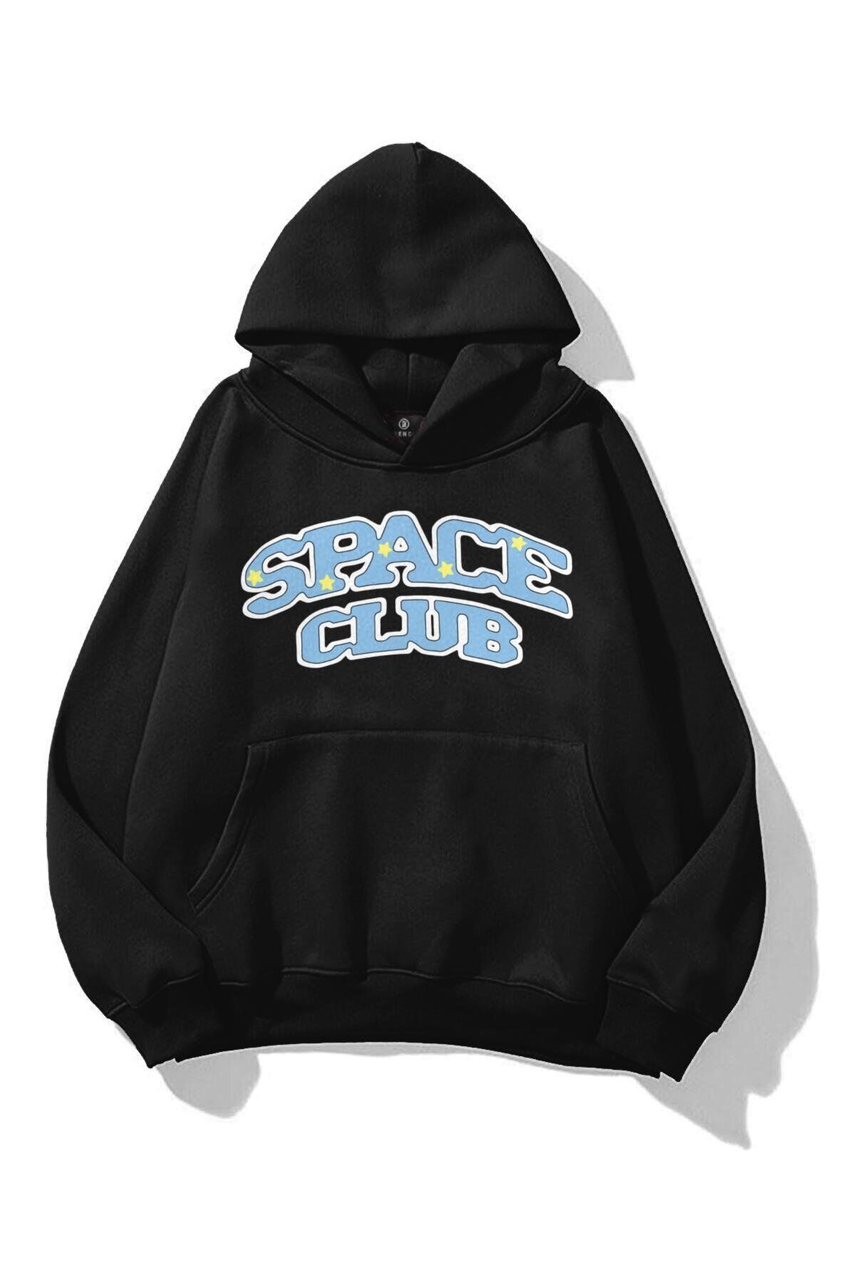 Boi Unisex Space Club Sweatshirt Siyah