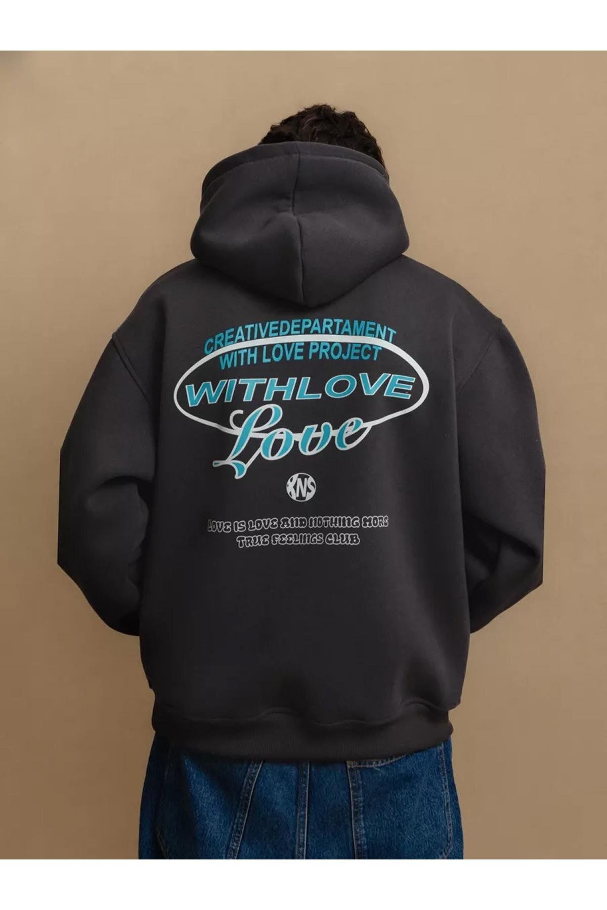 Boi Unisex with Love Sweatshirt Antrasit