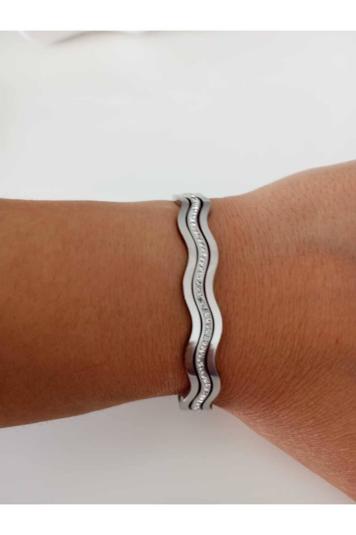 sessjewelry Silver Taşlı Kelepçe