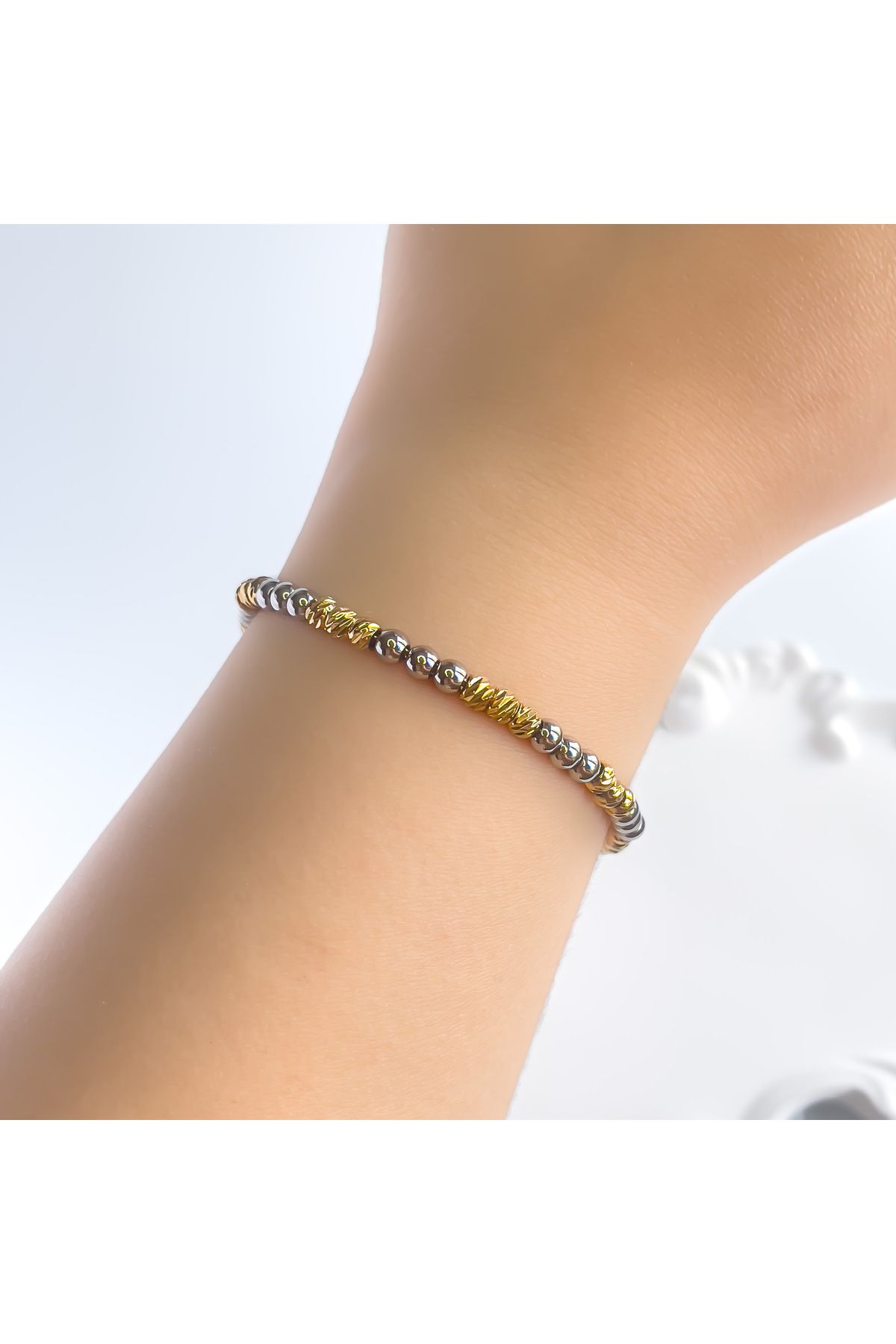 luzzen Duality İki Renkli (Gold-Silver) Çelik Bileklik