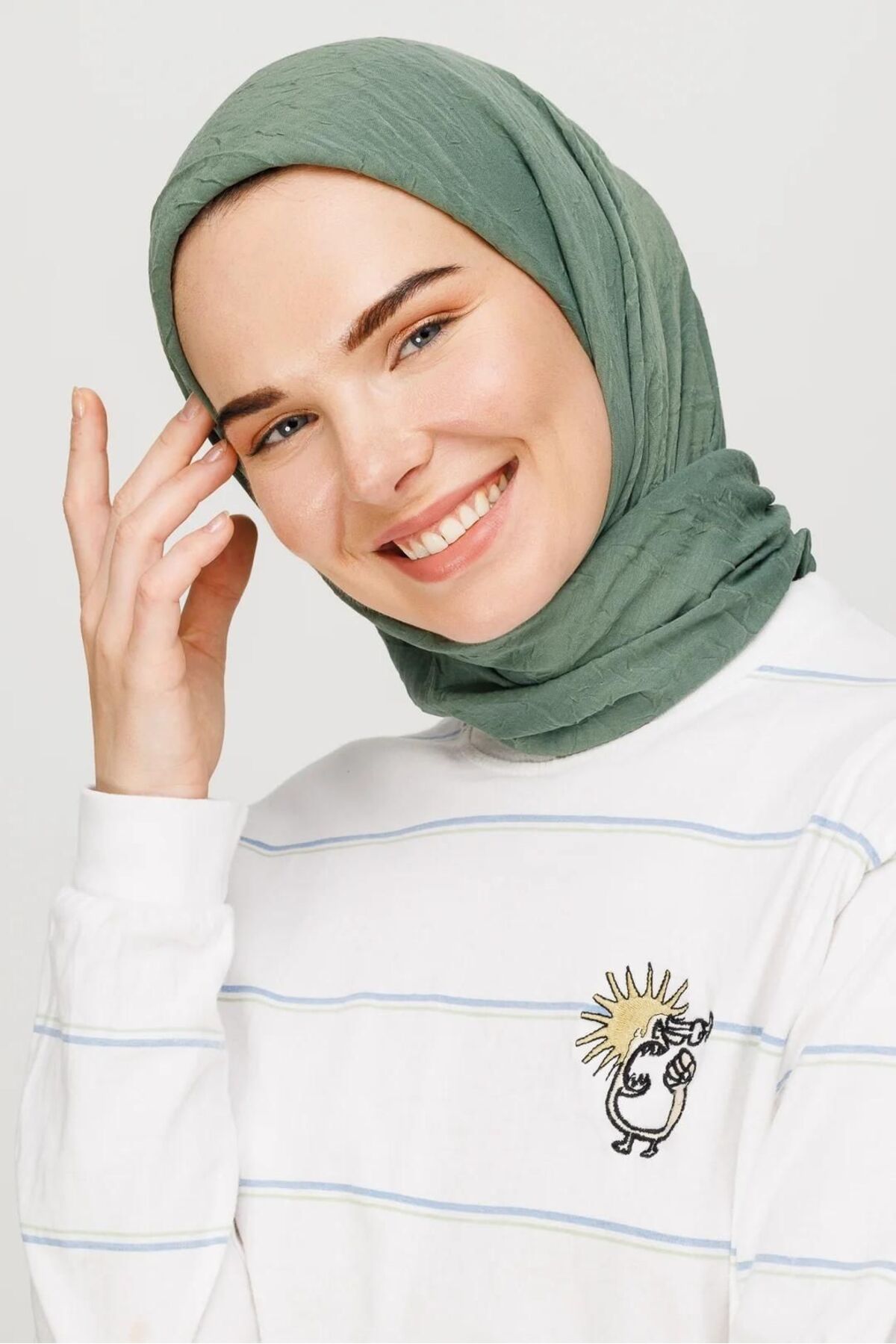 MENESSA Bambu Kraş Eşarp Küf Yeşili