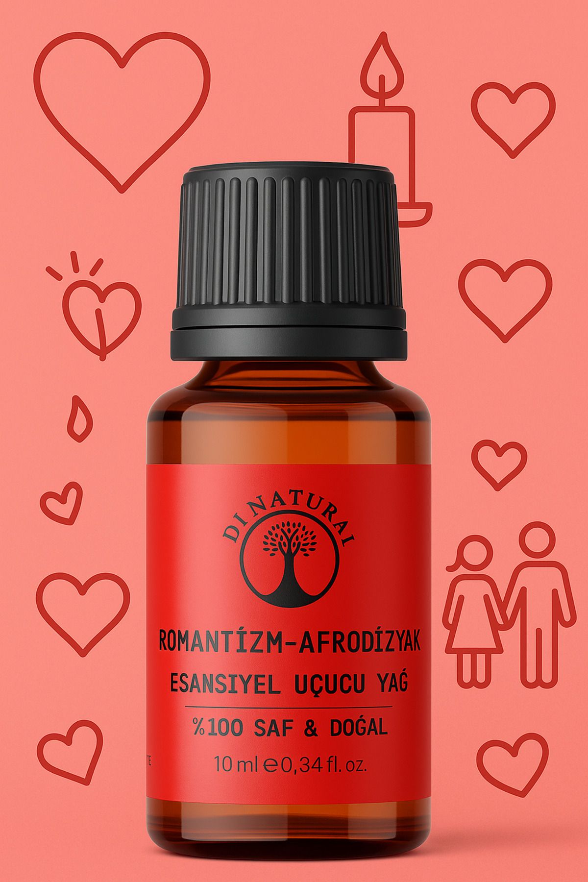 di naturel Romantizm Uçucu Yağ %100 Saf Doğal Esans Buhurdanlık Difüzör Oda Esansı 10 ml