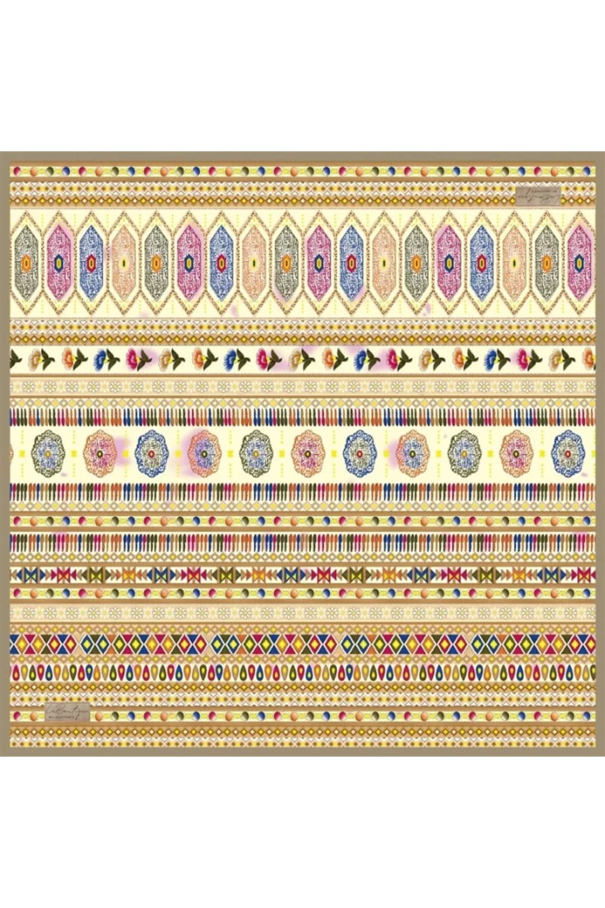LA BOUTIQUE GÜZ | YAZ SERİNLİĞİ EŞARP 2420 90 x 90 Sütlü Kahve - 01