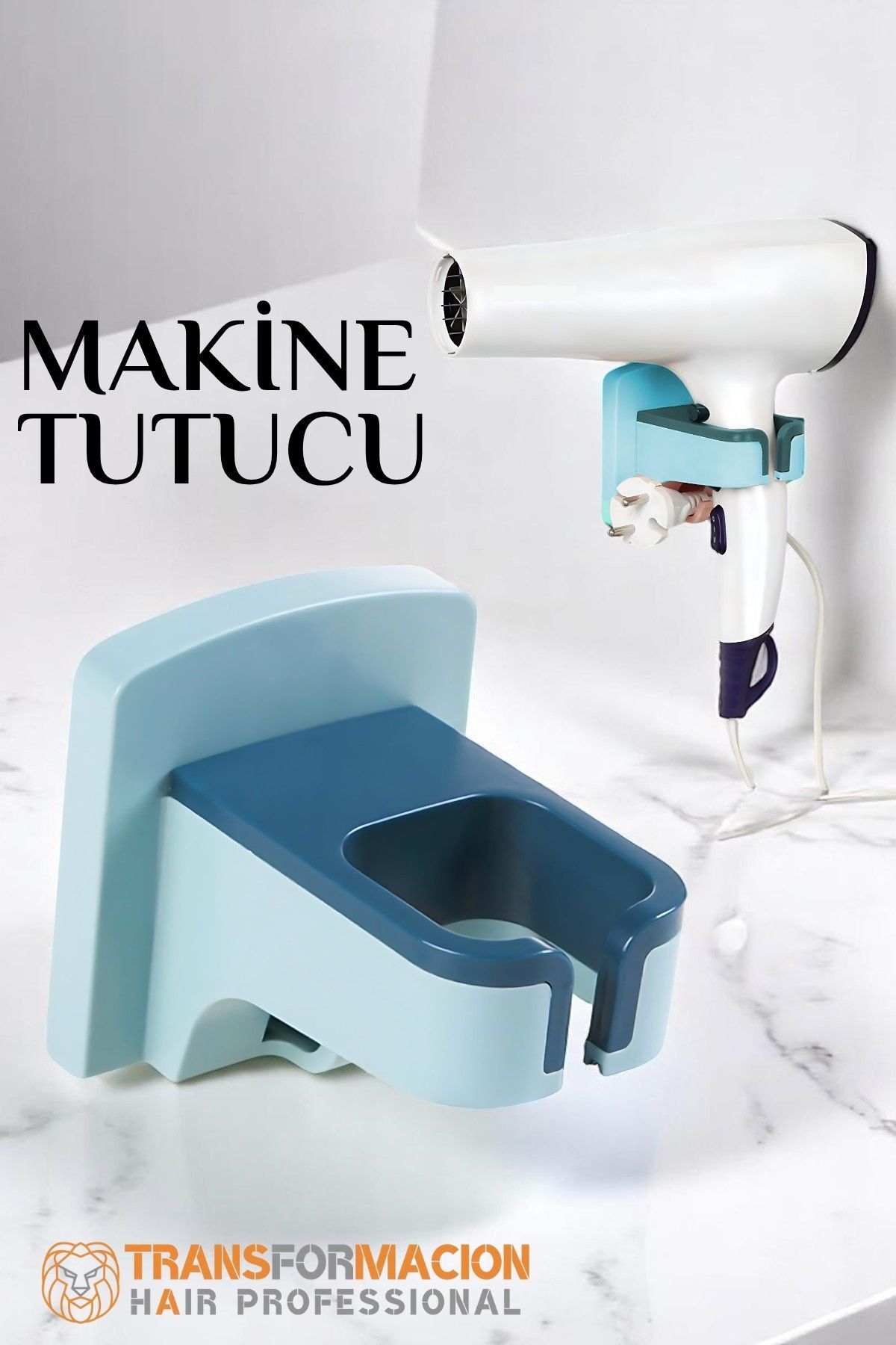 Transformacion Saç Kurutma Makinesi Tutucu Pratik Yapışma MAVİ 721761