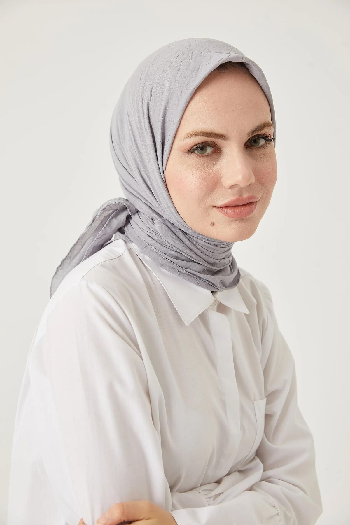MENESSA Bambu Kraş Eşarp Gri