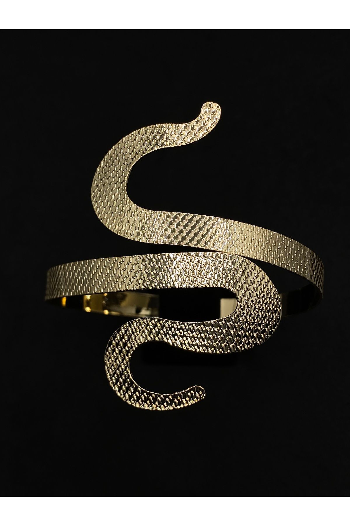 Jiji Jewelery Helenistik Yılan Serpent Model Altın Renk Paslanmaz Çelik Pazu Bilekliği