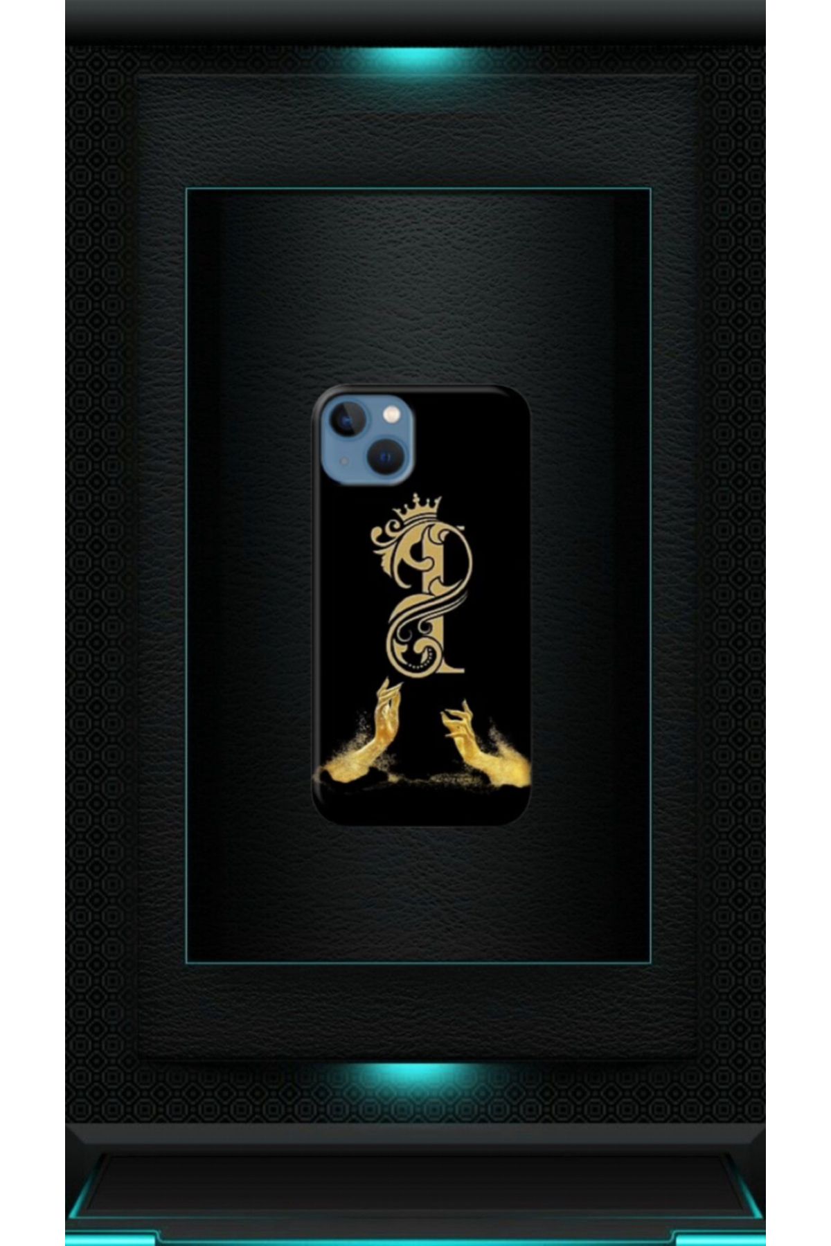 cover shopp Siyah Desenli Gold I Harfi IP 13