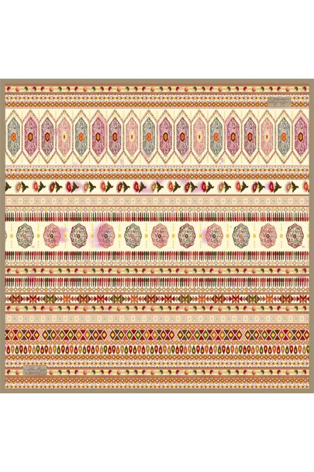 LA BOUTIQUE GÜZ | YAZ SERİNLİĞİ EŞARP 2420 90 x 90 Kırmızı - Kiremit - 03